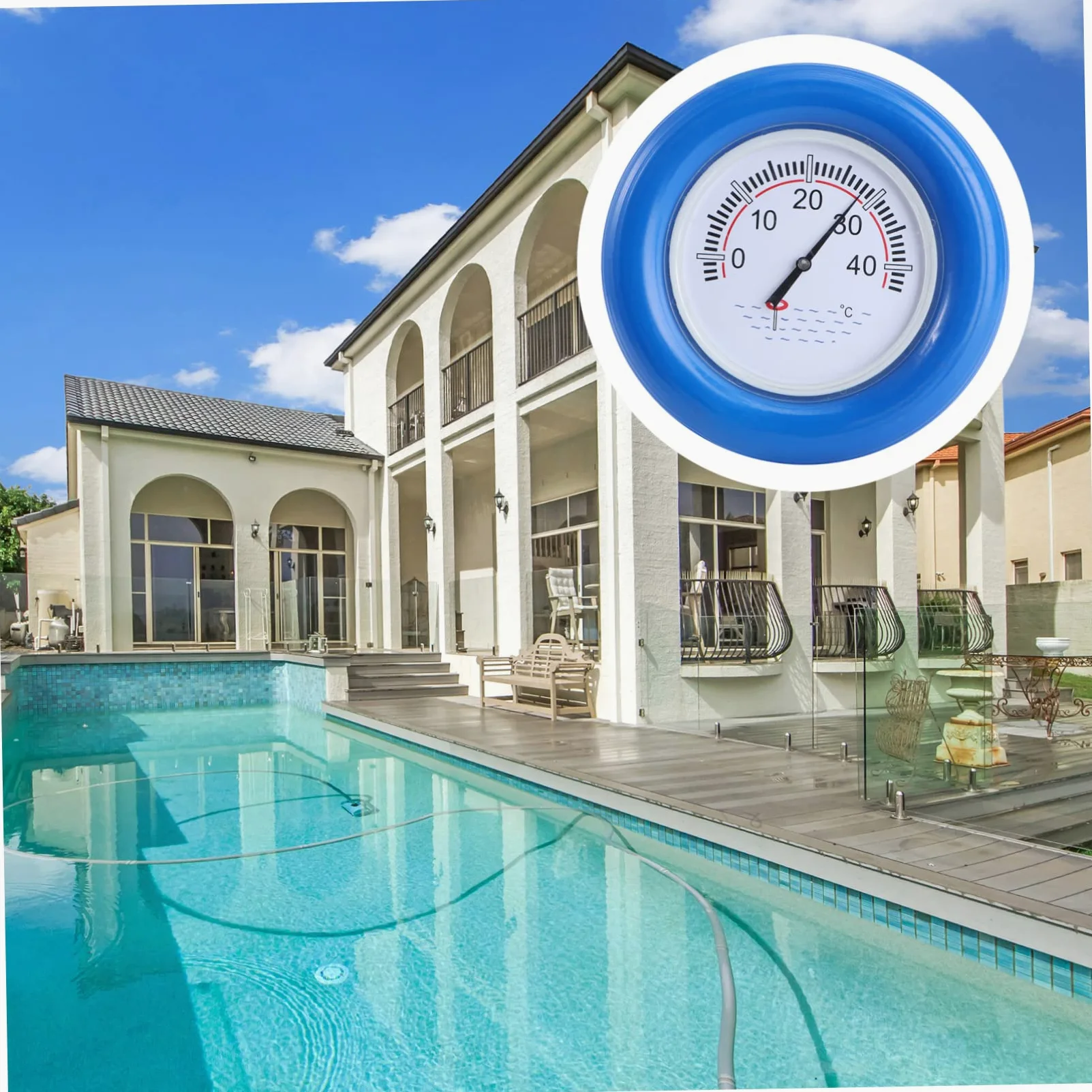 Toddmomy Thermomètre Piscine Flottant Testeur Température Eau Bleu Pour Piscine Spa Aquarium Bassin Poisson