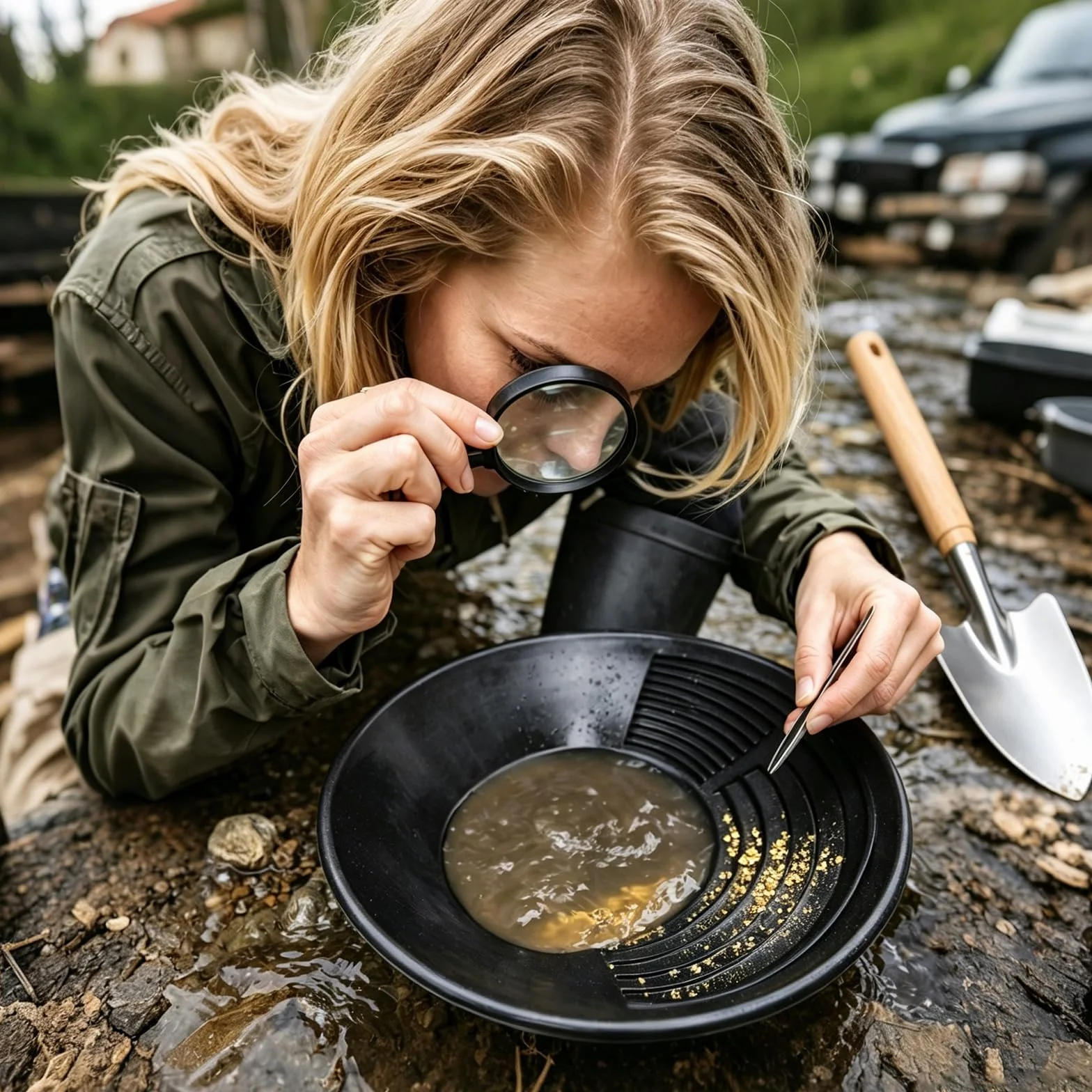 Kit Orpaillage Gold Pan Batee Rampe Lavage Manuel Or Panning Noir