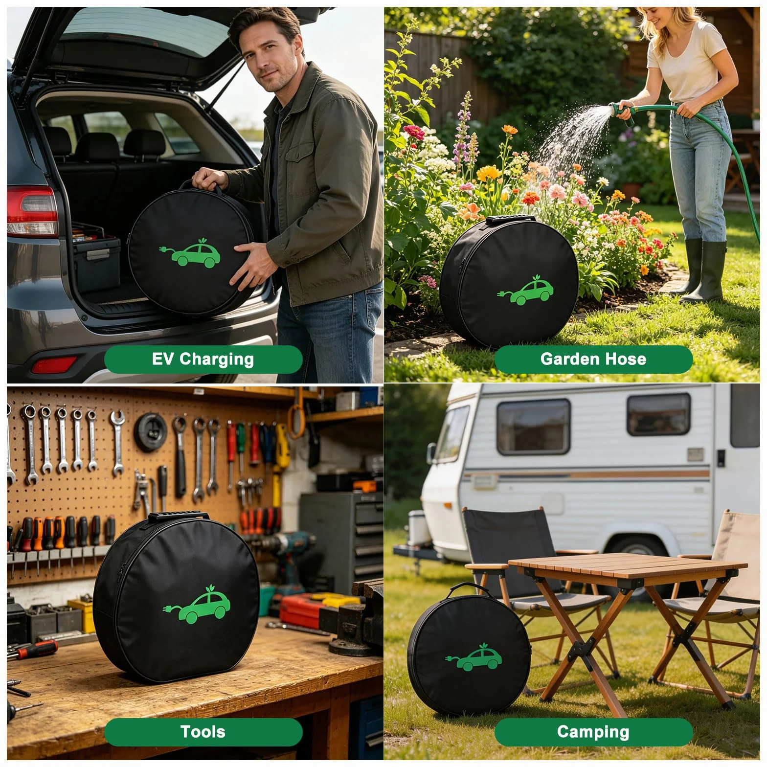 Linkstyle Sac à Câbles pour Voiture Électrique 40×13,5 cm Imperméable pour Câbles de Charge EV