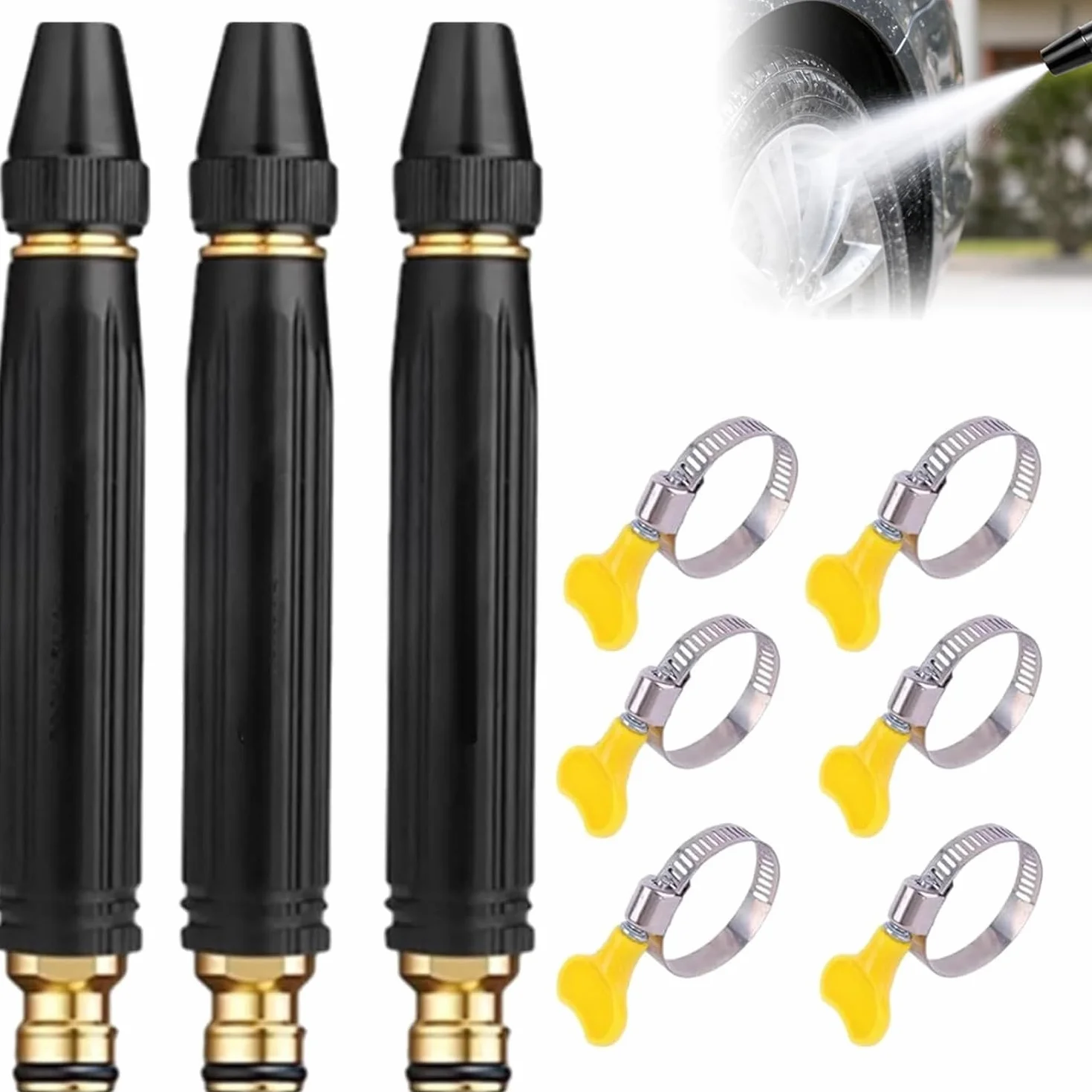 Buse Haute Pression Pour Tuyau De Jardin, Embout D'Arrosage Réglable, Accessoire De Pulvérisation Résistant