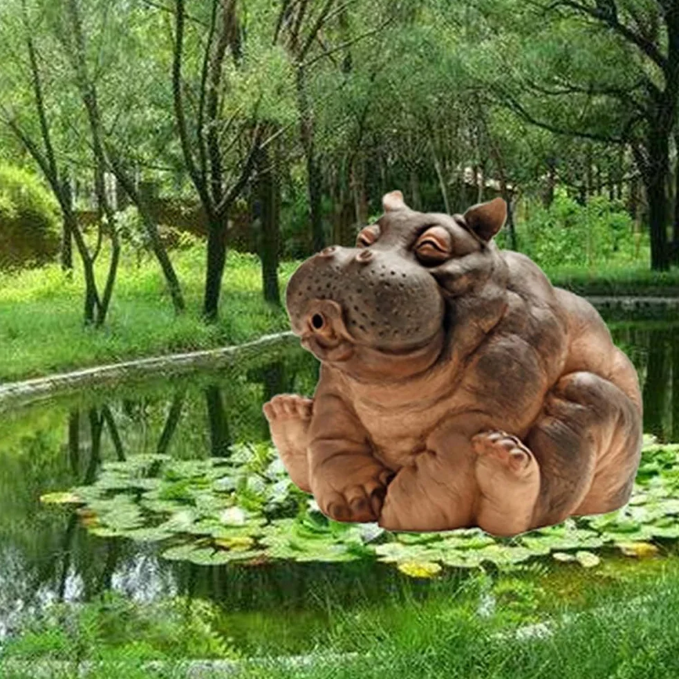 Statuette d'animal de jardin en résine pour bassin