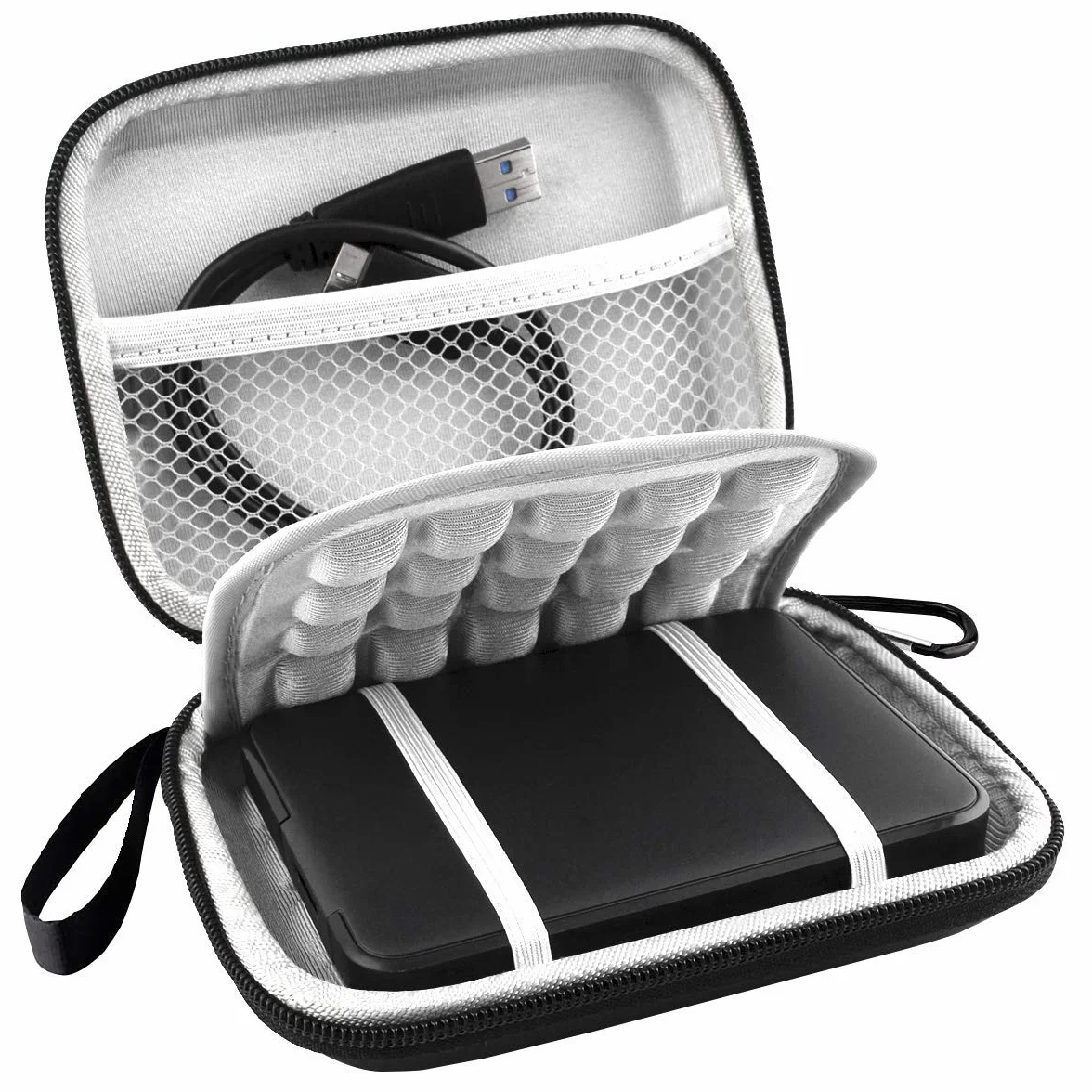 Lacdo Étui Disque Dur Externe 2,5 Pouces Housse Protection Western Digital Elements WD My Passport Antichoc Étanche Noir