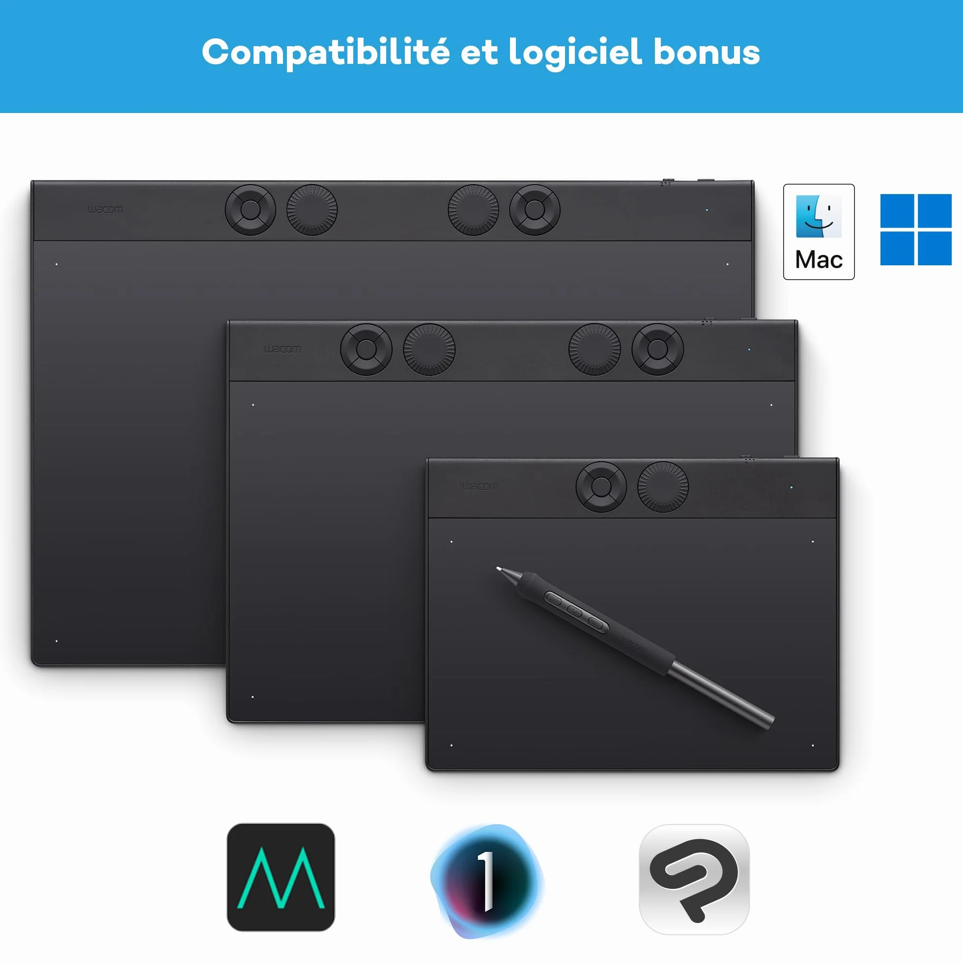 Wacom Intuos Pro Medium Tablette Graphique avec Wacom Pro Pen 3