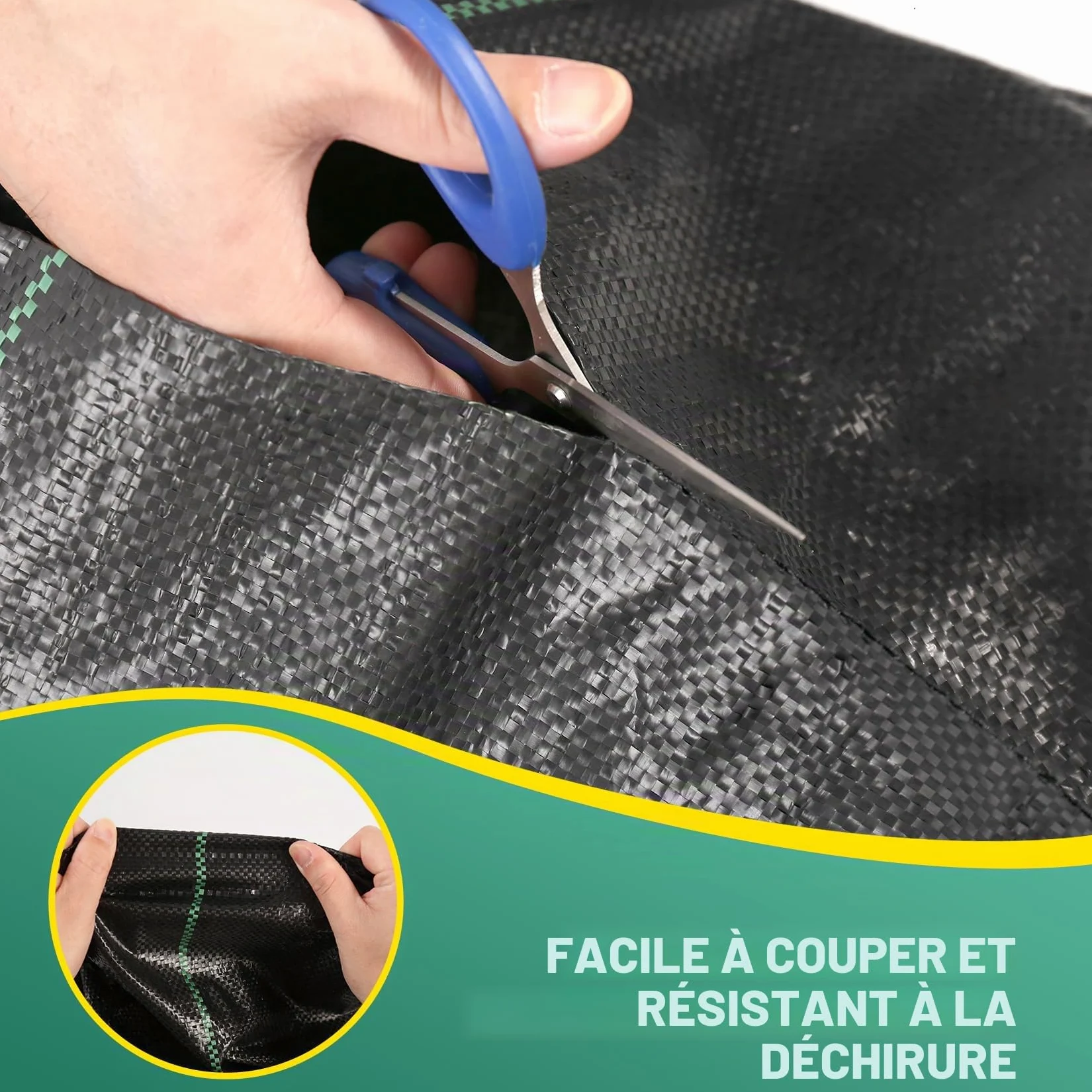 Membrane anti-mauvaises herbes 4 x 10 m – Avec 30 piquets de jardin – Tissu de barrière anti-mauvaises herbes robuste pour paysage, jardin, tissu perméable à l'eau