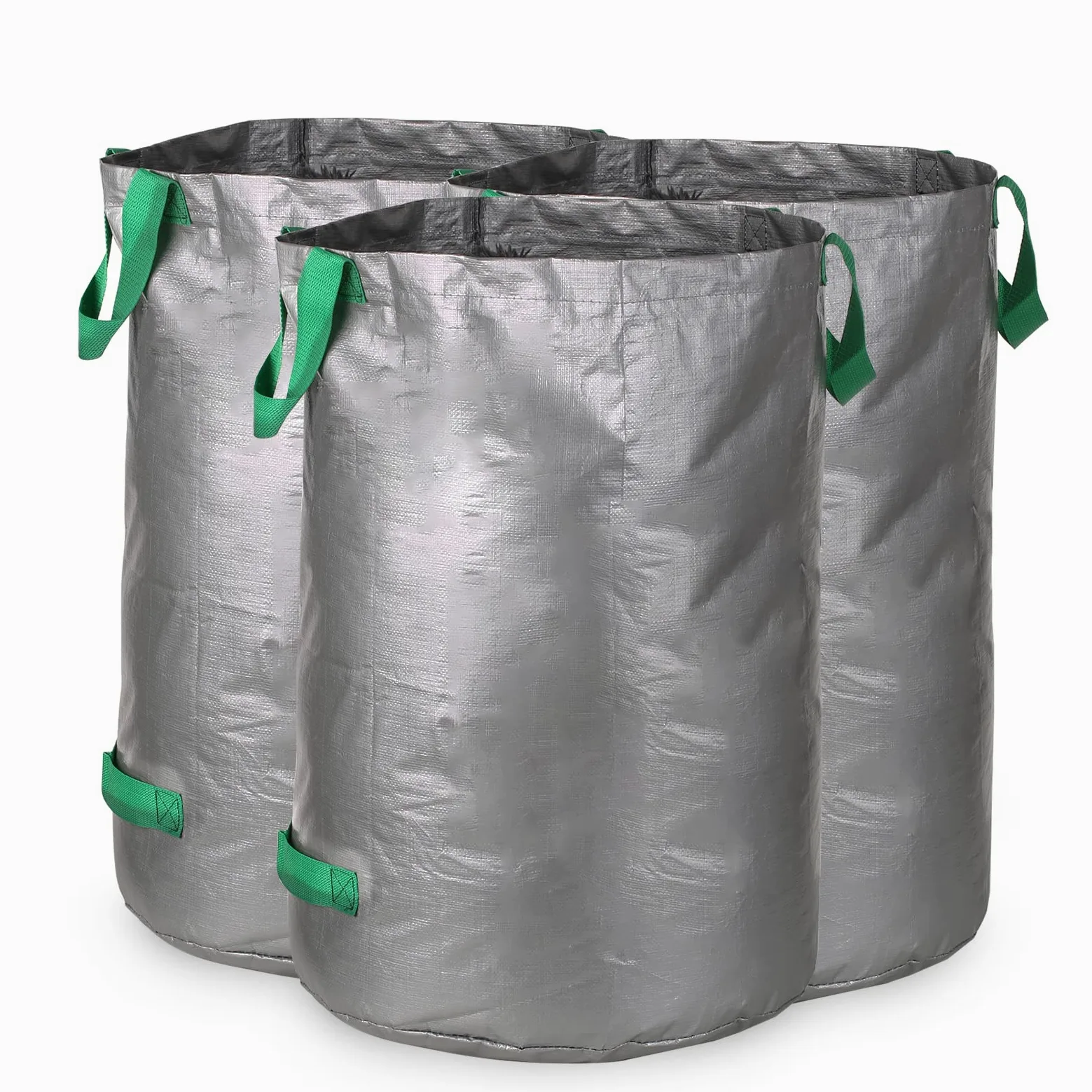 Hanzete Lot de 3 sacs à déchets de jardin réutilisables 100 l pour cour, recyclables, poubelles à feuilles, plantes, piscine, aménagement paysager, pelouse, terrasse