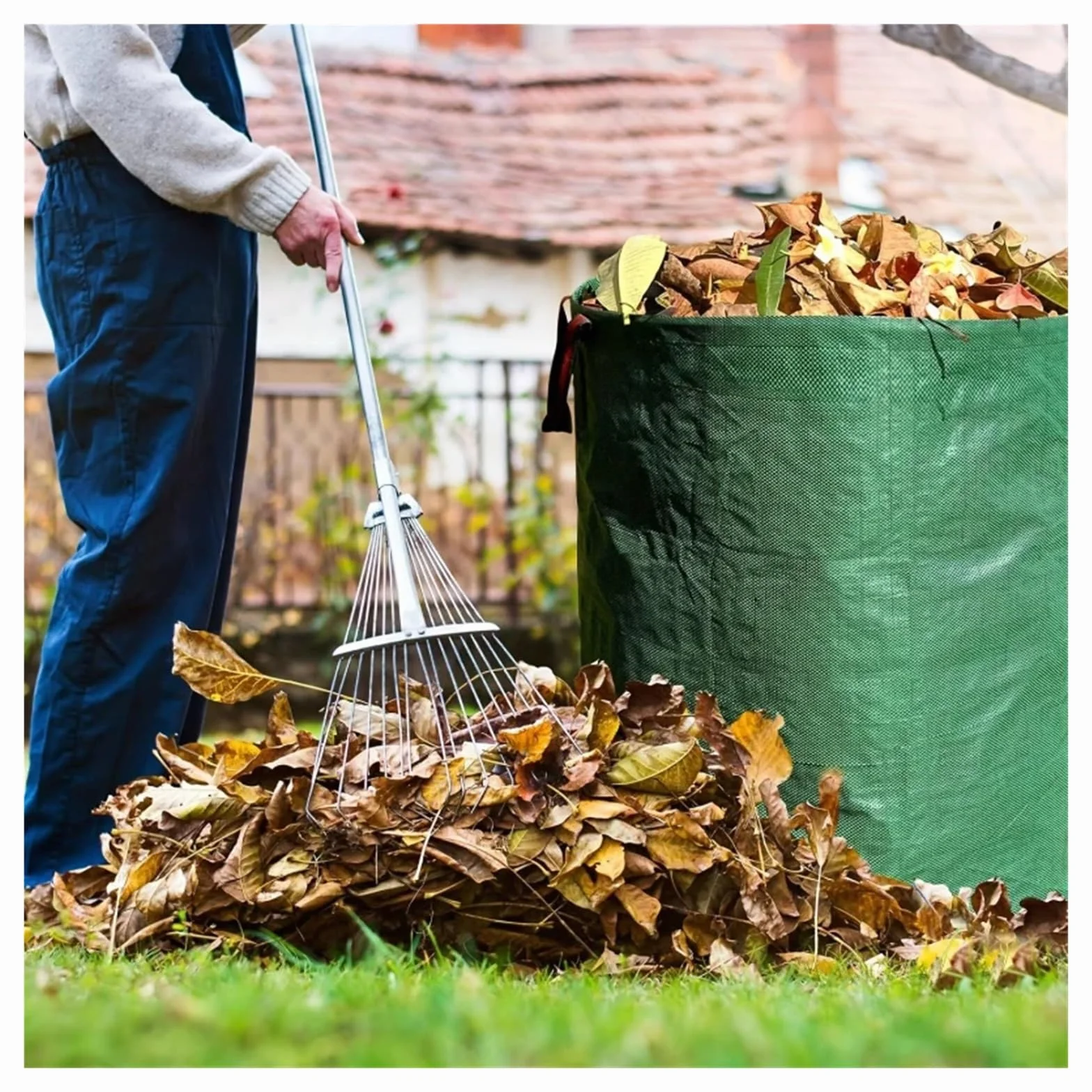 Sac de Jardin Sacs de jardin réutilisables - à déchets extérieurs avec poignées robustes for feuilles, camping et recyclage