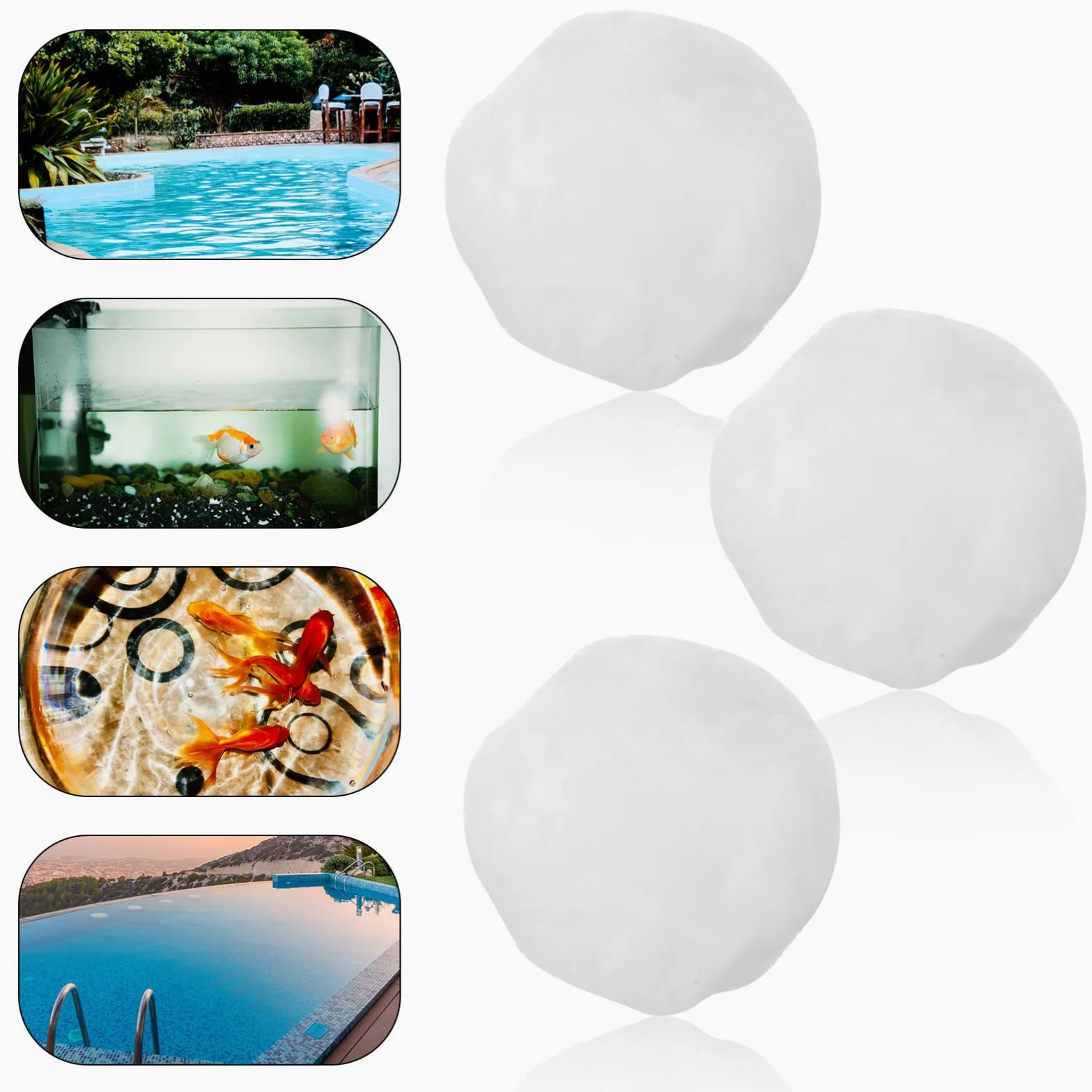 UKCOCO Boules Filtrantes pour Aquarium, Filtration, 1 Pack | Usage Polyvalent, Stable, Conditionnement sous Vide, pour Bassins et Aquariums