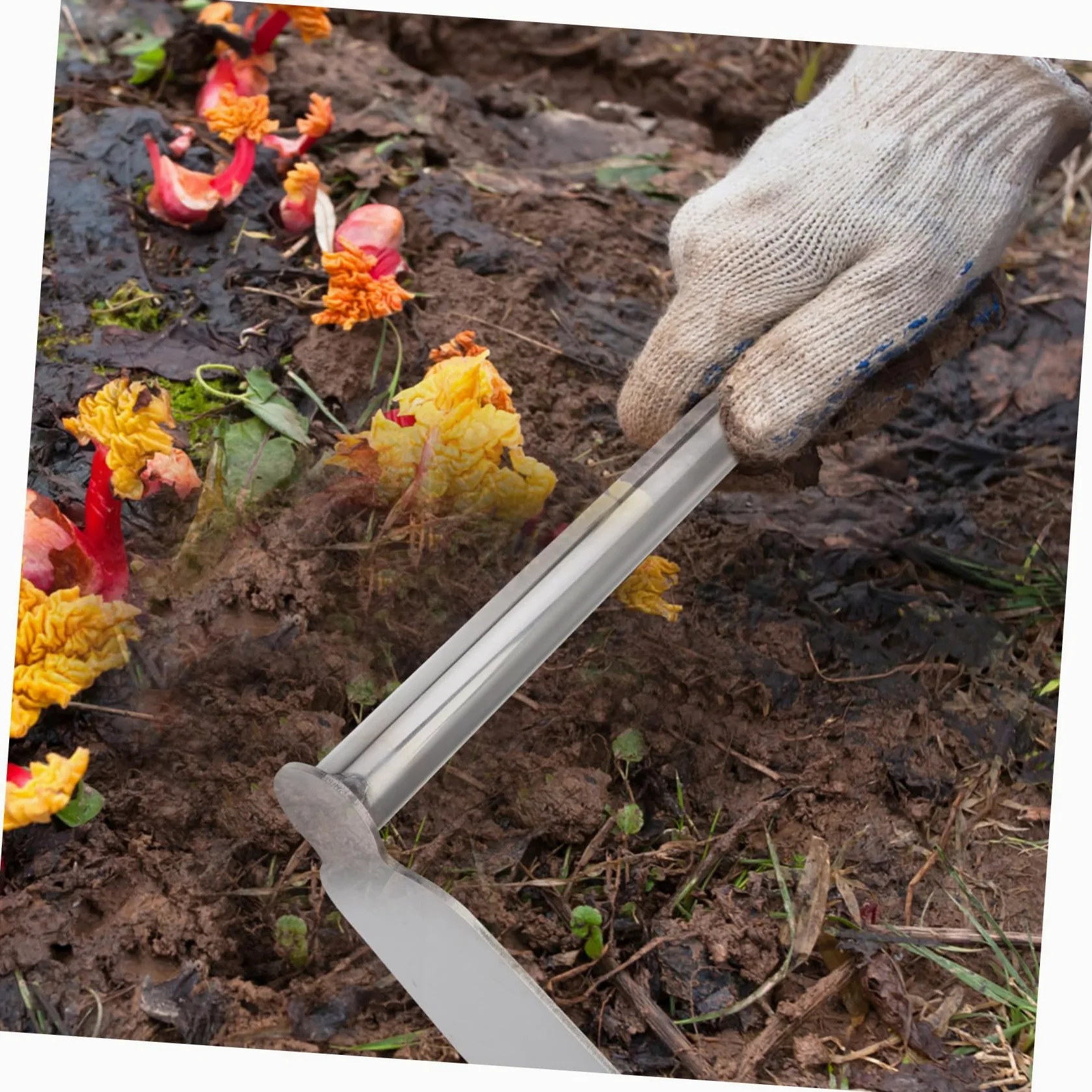 TOYANDONA 2 Pièces Houe de Jardinage Outil de binage de Jardinage houe pour Creuser Le Sol houe portative Outil d'ameublissement du Sol houe Agriculture Caoutchouc Silver