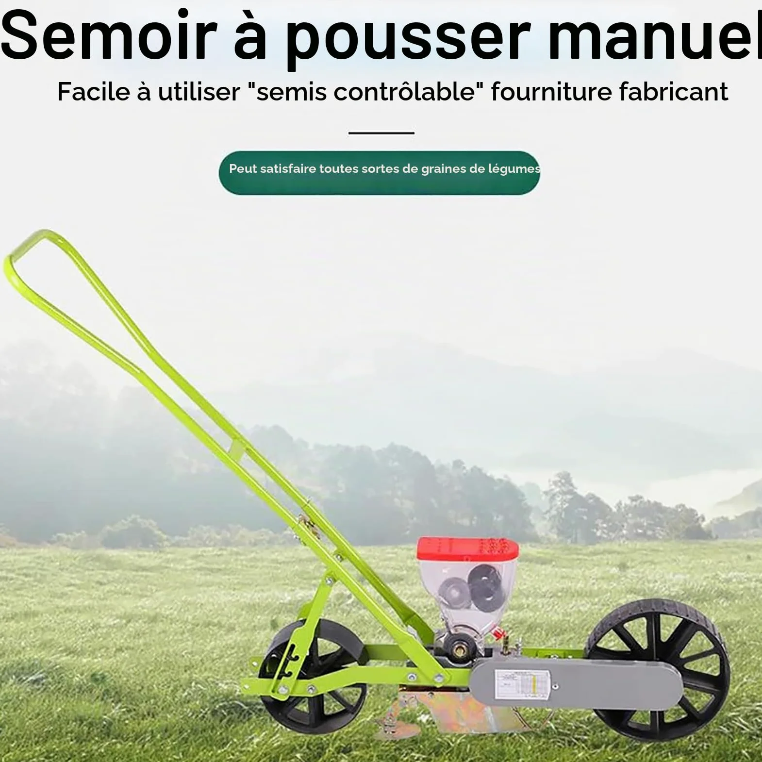 Semoir semoir de précision semoir en rangée, semoir manuel, épandeurs de jardin, semoir de jardin à poussée manuelle, plantes de chanvre, persil, chou, radis, etc. for petits jardins(Single row)