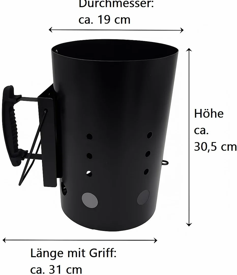 Allume-charbon pour barbecue XXL avec double poignée 19 cm