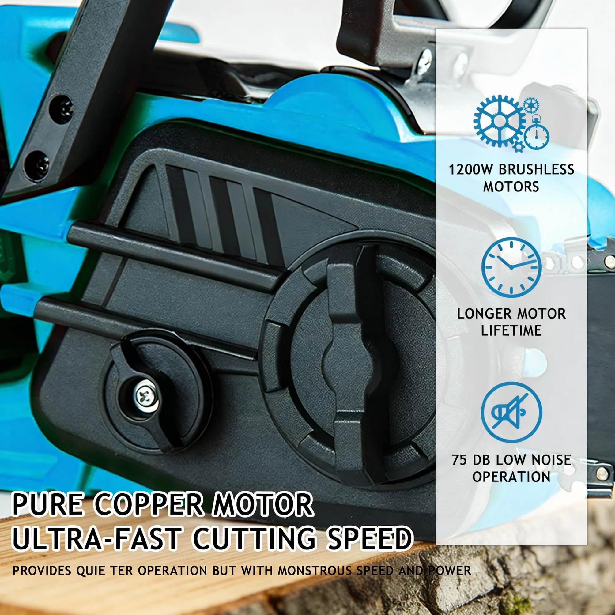 Tronçonneuse électrique sans fil compatible avec Makita 18 V | 16 Pouces Tronçonneuse Électrique sans Fil, Mini Scie à Chaîne, Tronçonneuse sans fil, tronçonneuses électriques