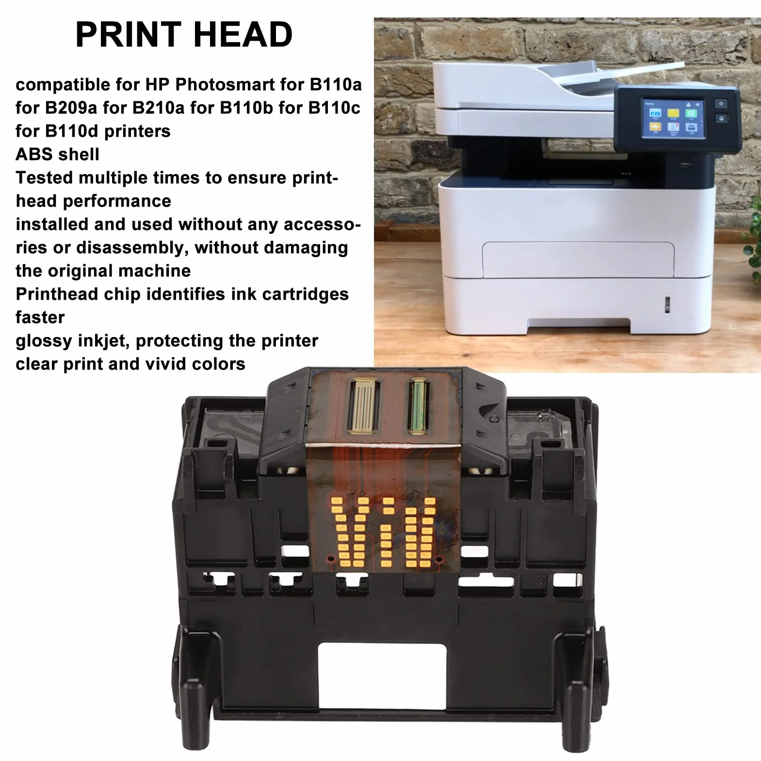 Kit de Remplacement de Tête d'impression ABS pour Photosmart B110a B209a B210a B110b B110c