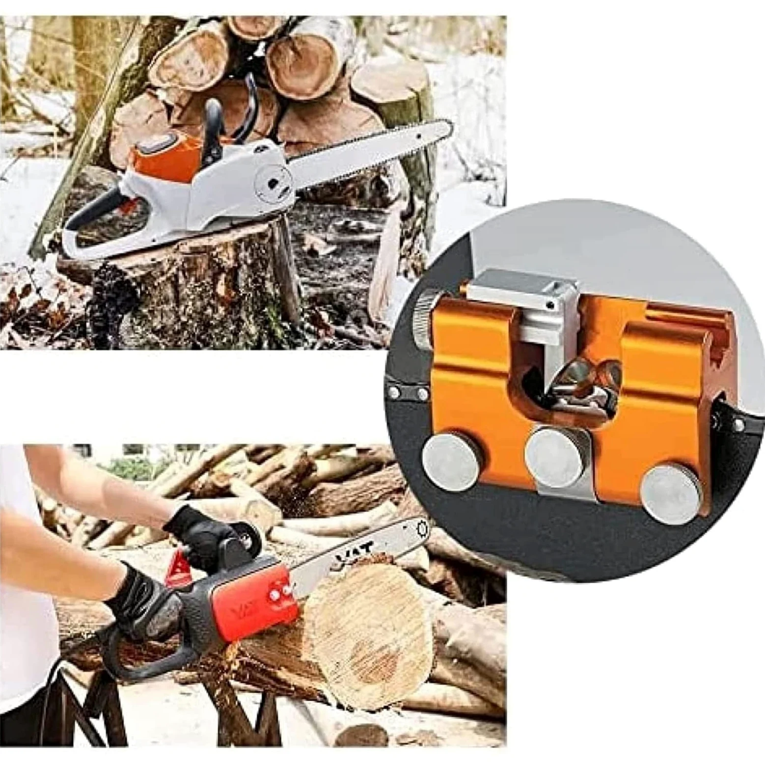 Aiguiseur de tronçonneuse à manivelle – Outil d'affûtage portable Timberline pour toutes les tronçonneuses et scies – Facile à utiliser, solution d'affûtage efficace pour le bois et les menuisiers