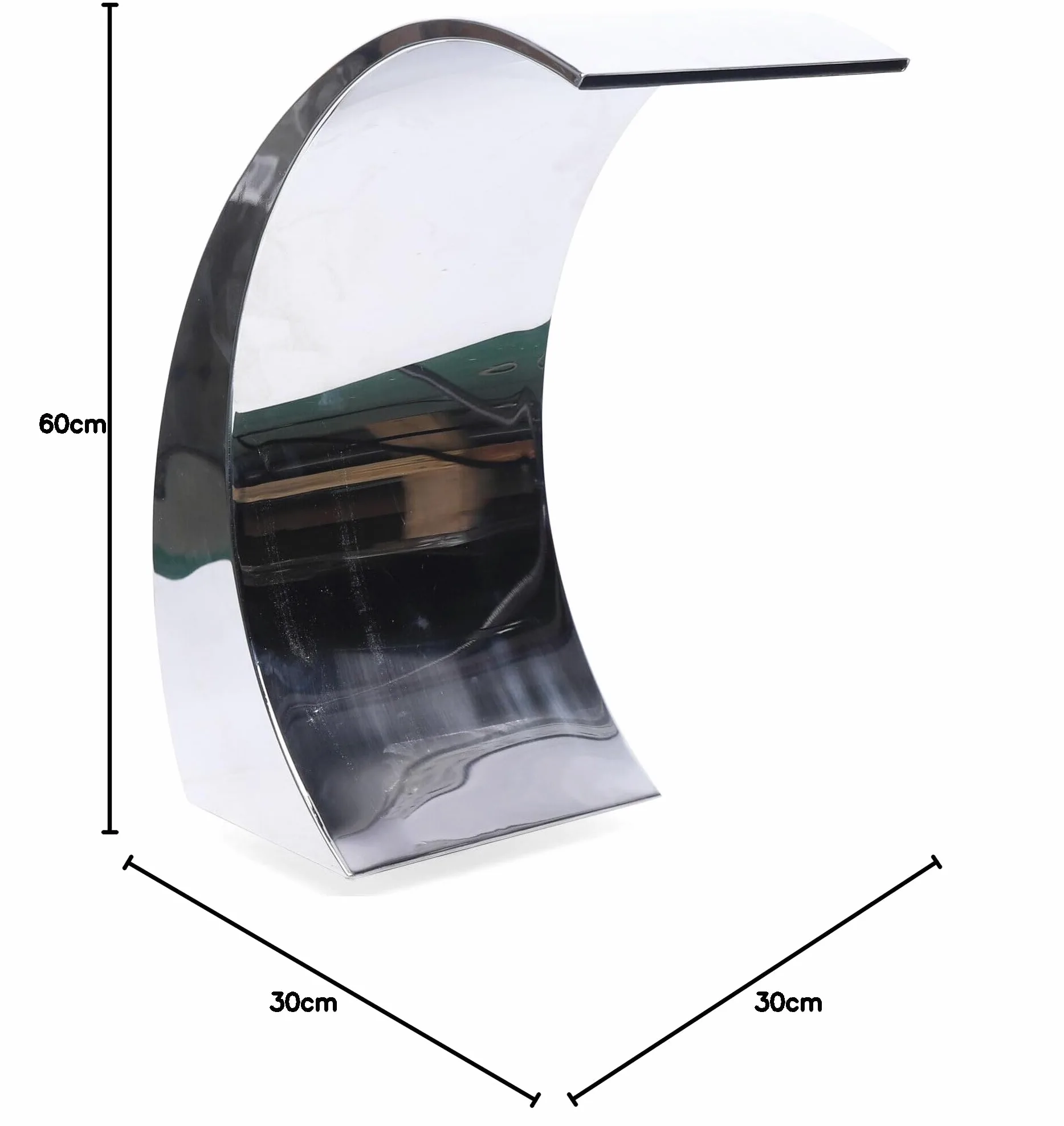 Fontaine de piscine en acier inoxydable - Douche cascade - 30 x 60 cm