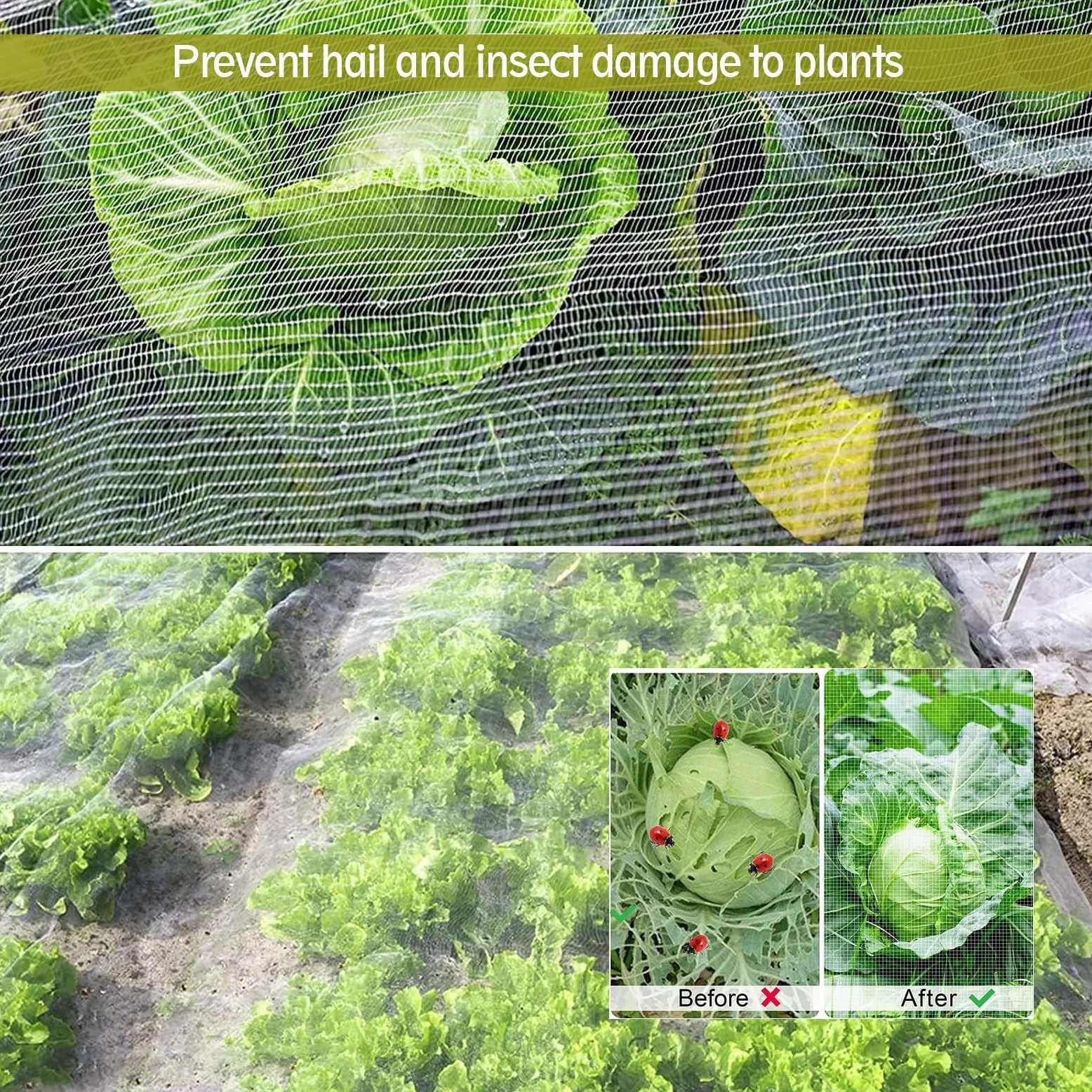 Filet Anti-grêle pour Jardin, Hail and Bird ION Garden Netting Multiple Sizes