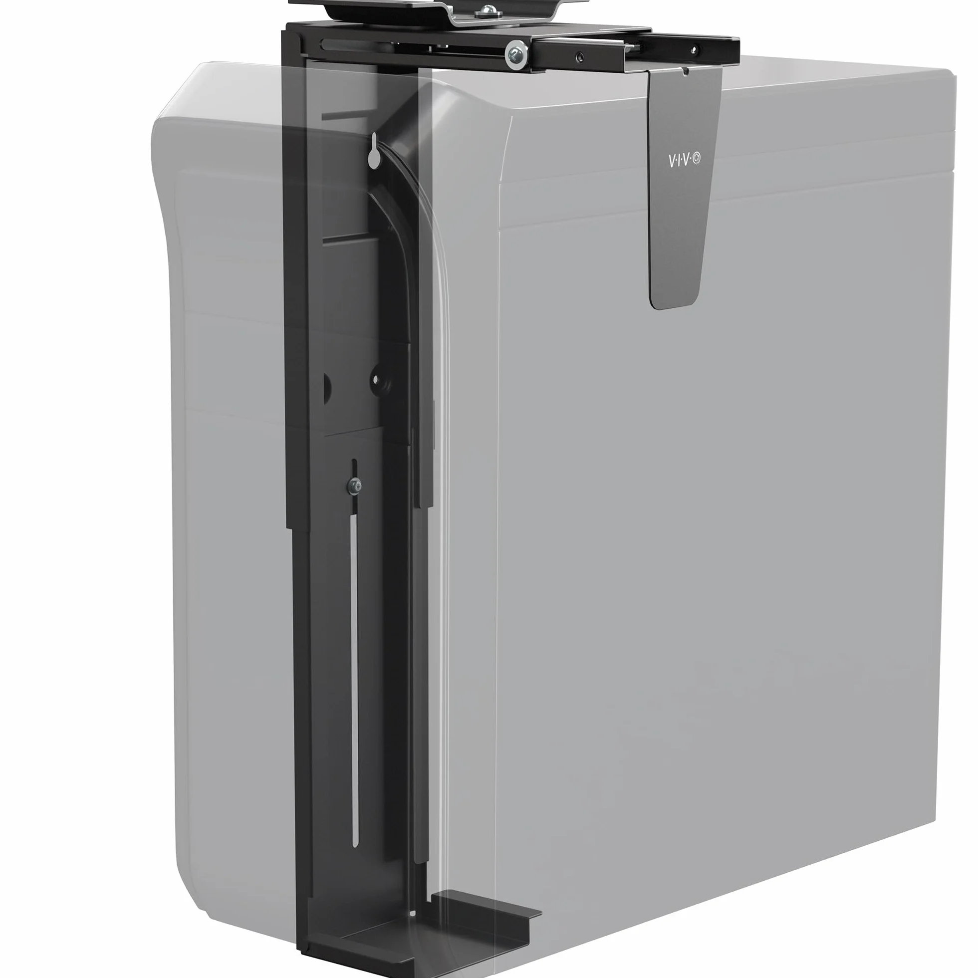 Vivo MOUNT-PC01L Support PC réglable Bureau Mur, Support CPU pivotant Verrouillage sécurisé Noir