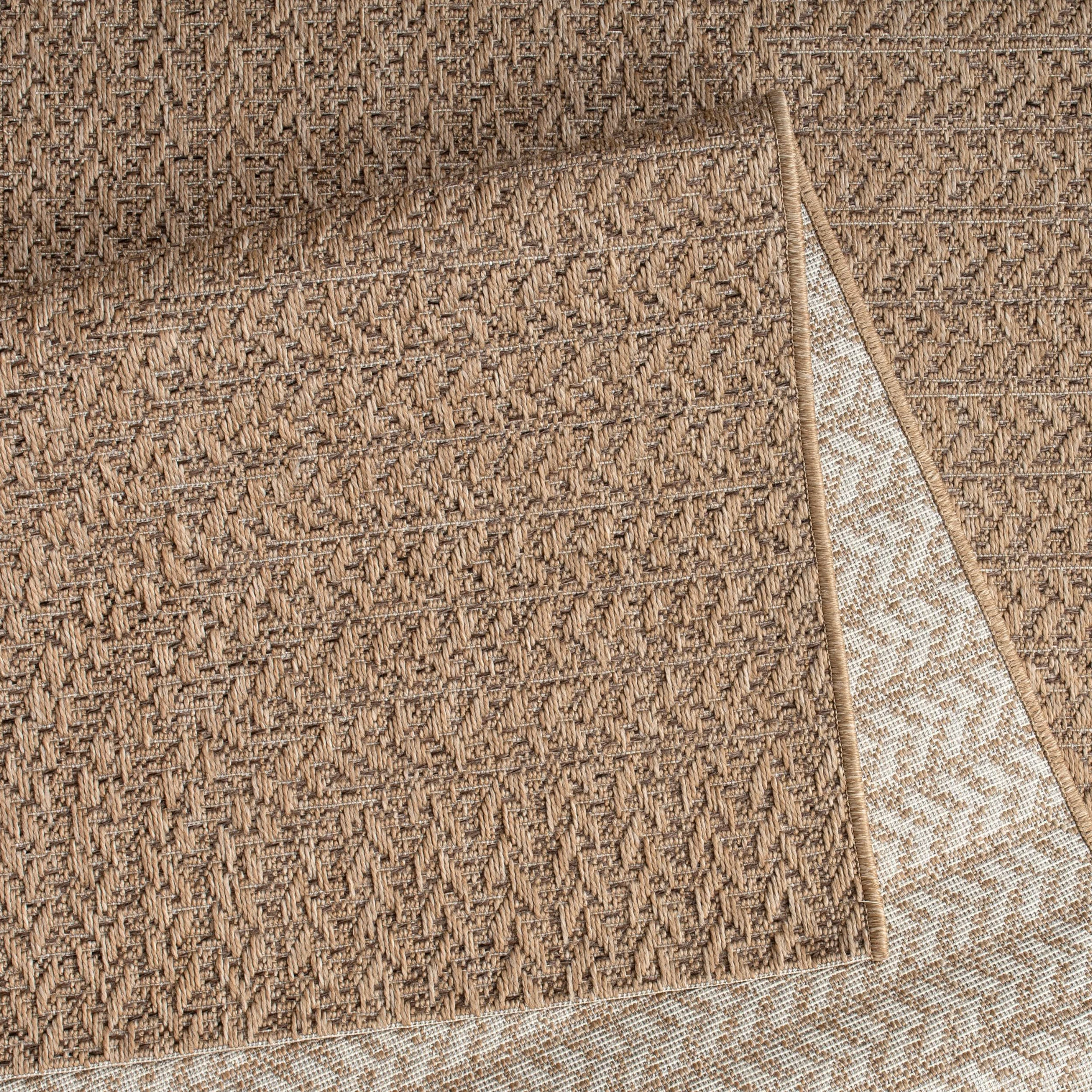 Paco Home Tapis Look Jute Indoor-Outdoor - Naturel & Noir, Robuste & Élégant, Idéal pour Terrasse & Salon, Dimension:120x170 cm, Couleur:Gris