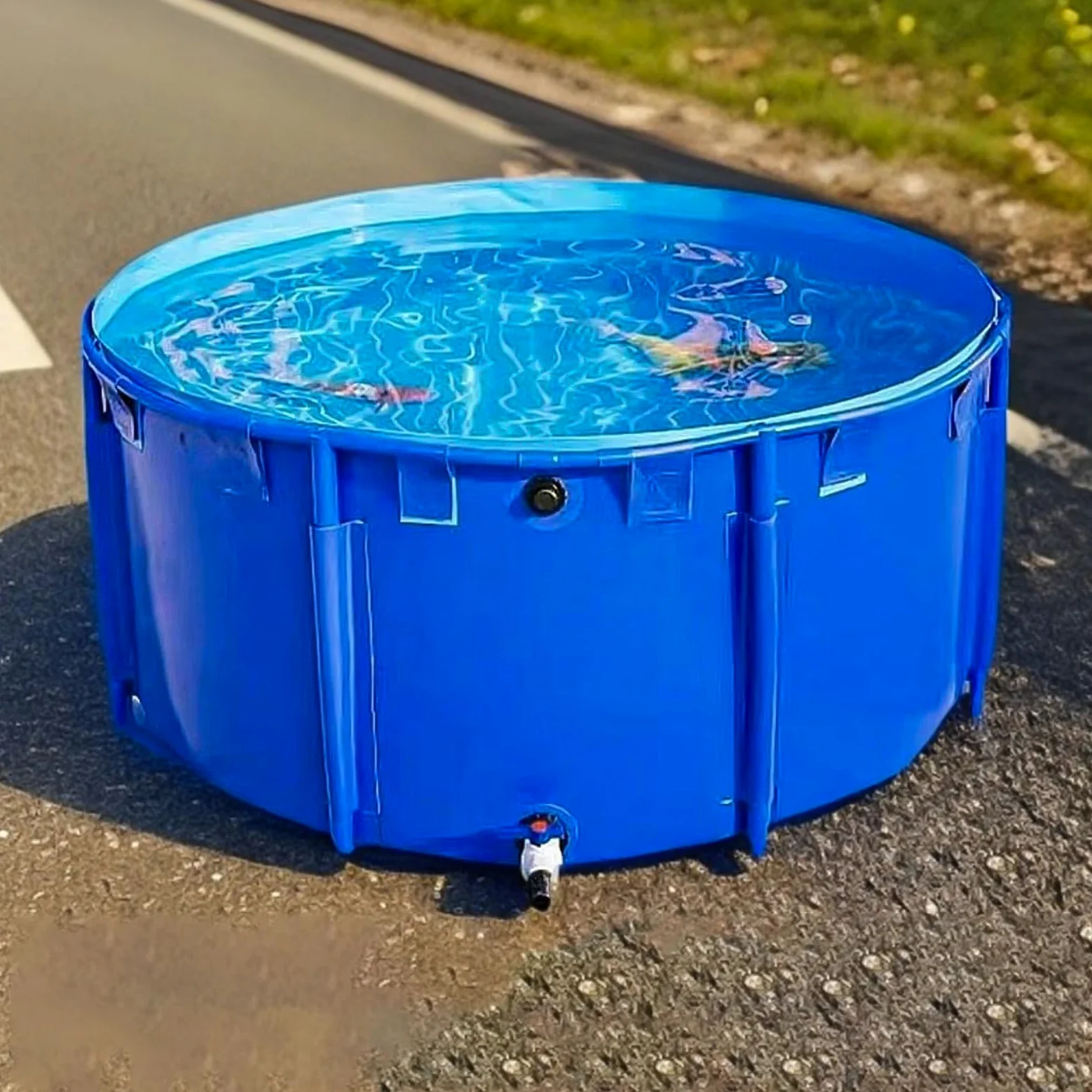 Générique Bassin à Poissons Pliable en Toile - Réservoir d'eau Hors Sol Durable et Facile à Installer pour carpes koï, Plantes Aquatiques et Irrigation de Jardin