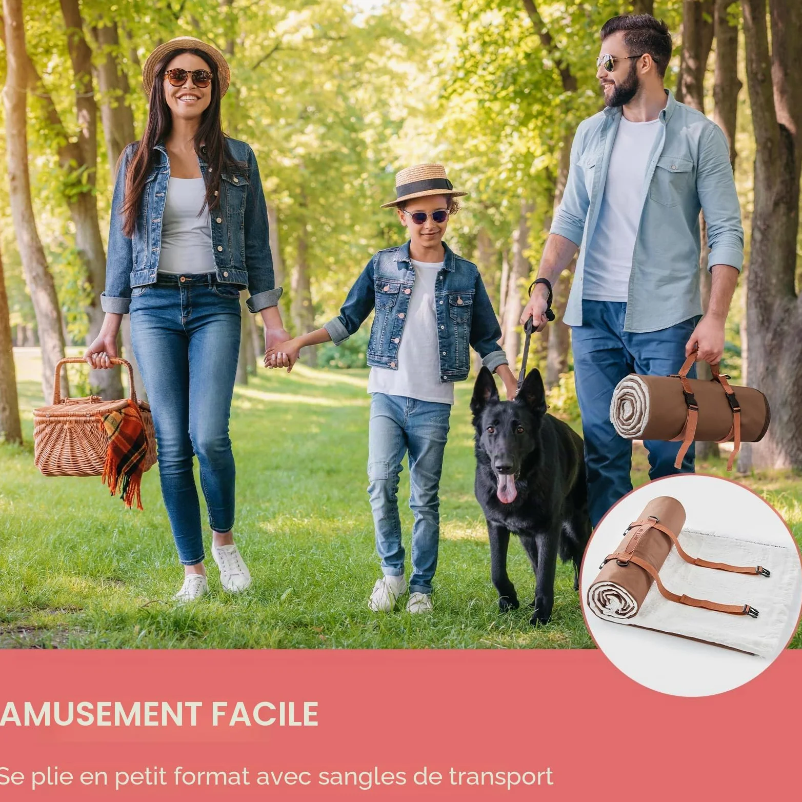 Tiny Land Couverture de Pique-Nique 2 en 1 imperméable pour l'extérieur, Grand Tapis de Plage Pliable pour 4 à 6 Adultes, Parfaite pour Le Yoga, Le Stade, la Voiture, Meilleur Cadeau pour Couple et