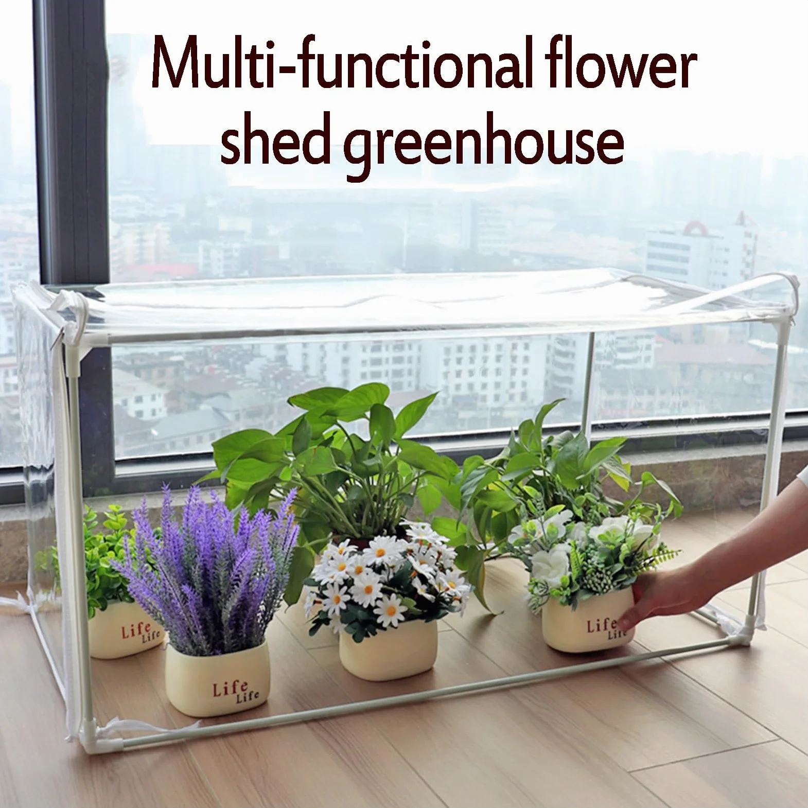 Petite Serre multifonctionnelle, Couverture PE résistante aux UV, Mini Serre de Jardin, Balcon, arrière-Cour(82x32x32cm)