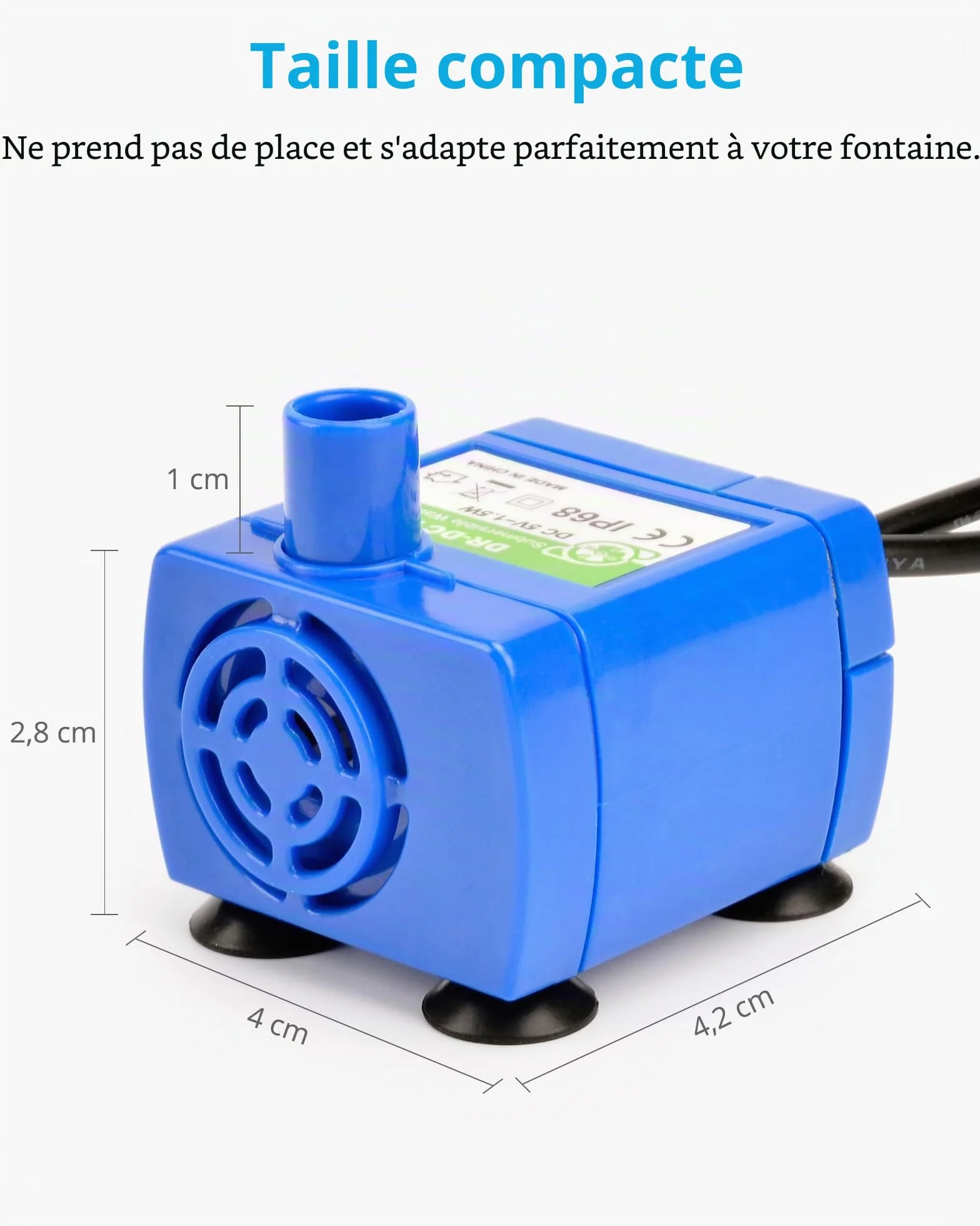 NICREW Pompe de Fontaine à Chat Chien, Pompe à Eau Submersible