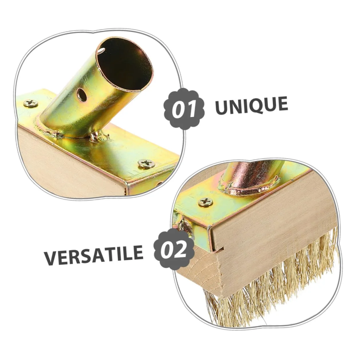 VICASKY 4pièces Brosse Désherbage Métallique Lot de Outil pour Joints de Terrasse et Pavés Nettoyeur de Mauvaises Herbes et Mousse pour Jardin et Allées Extérieures