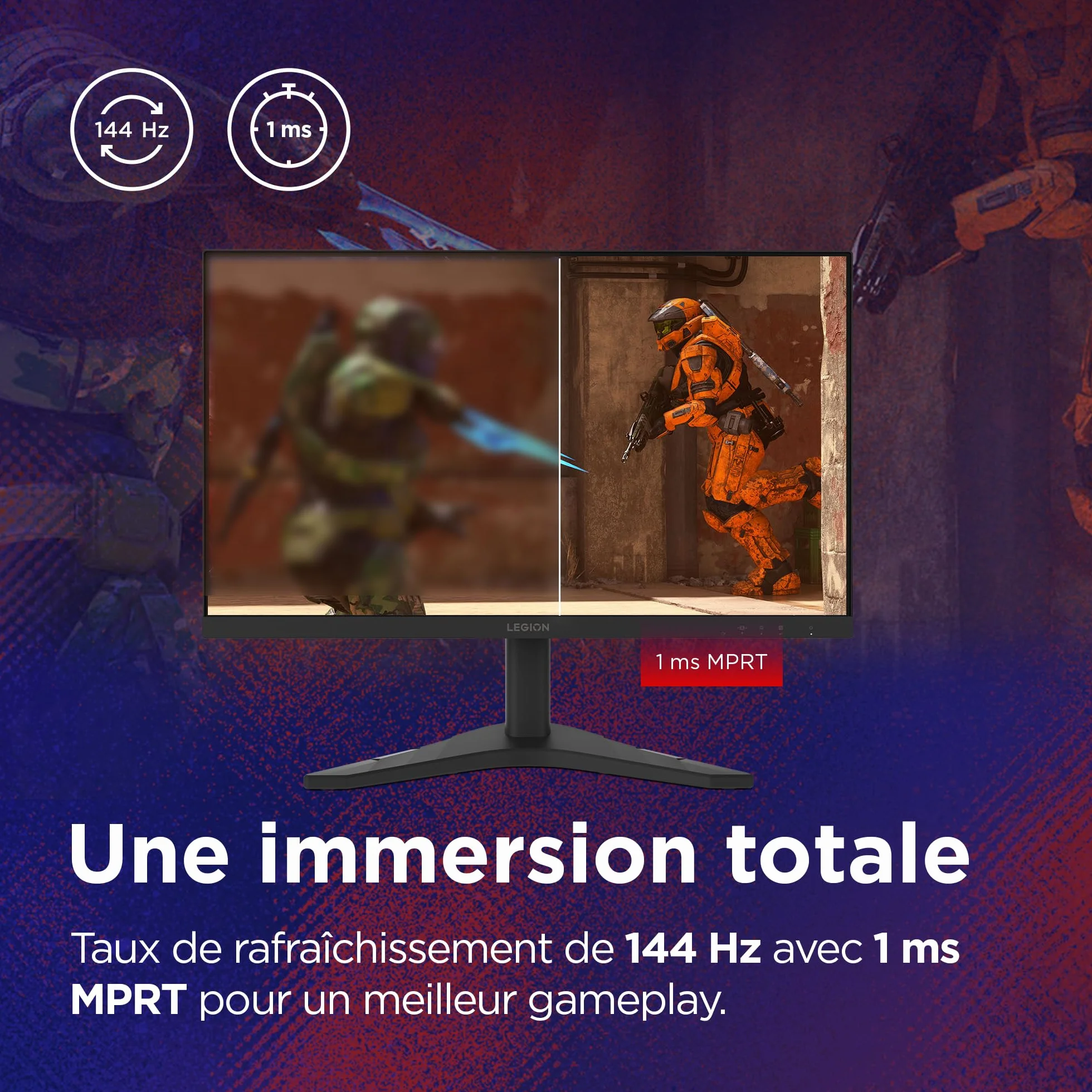 Lenovo Legion R24s Écran 23.8'' FHD IPS 144 Hz 1 ms HDMI DP Noir