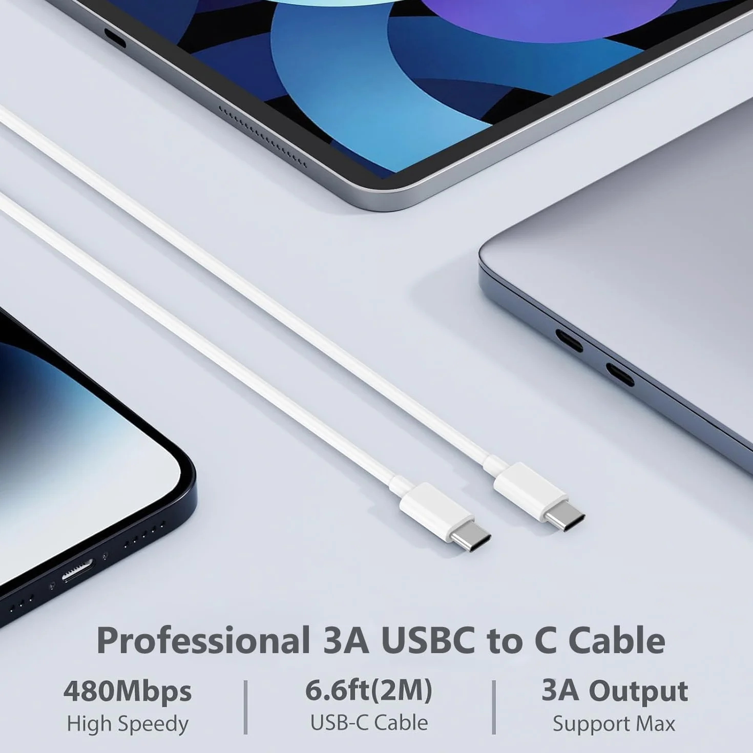 Chargeur MacBook Pro 67W USB C pour MacBook Air 2020/2019/2018, MacBook Pro 13/14/15/16 Pouces, Adaptateur Alimentation USB-C avec Câble 2 Mètres