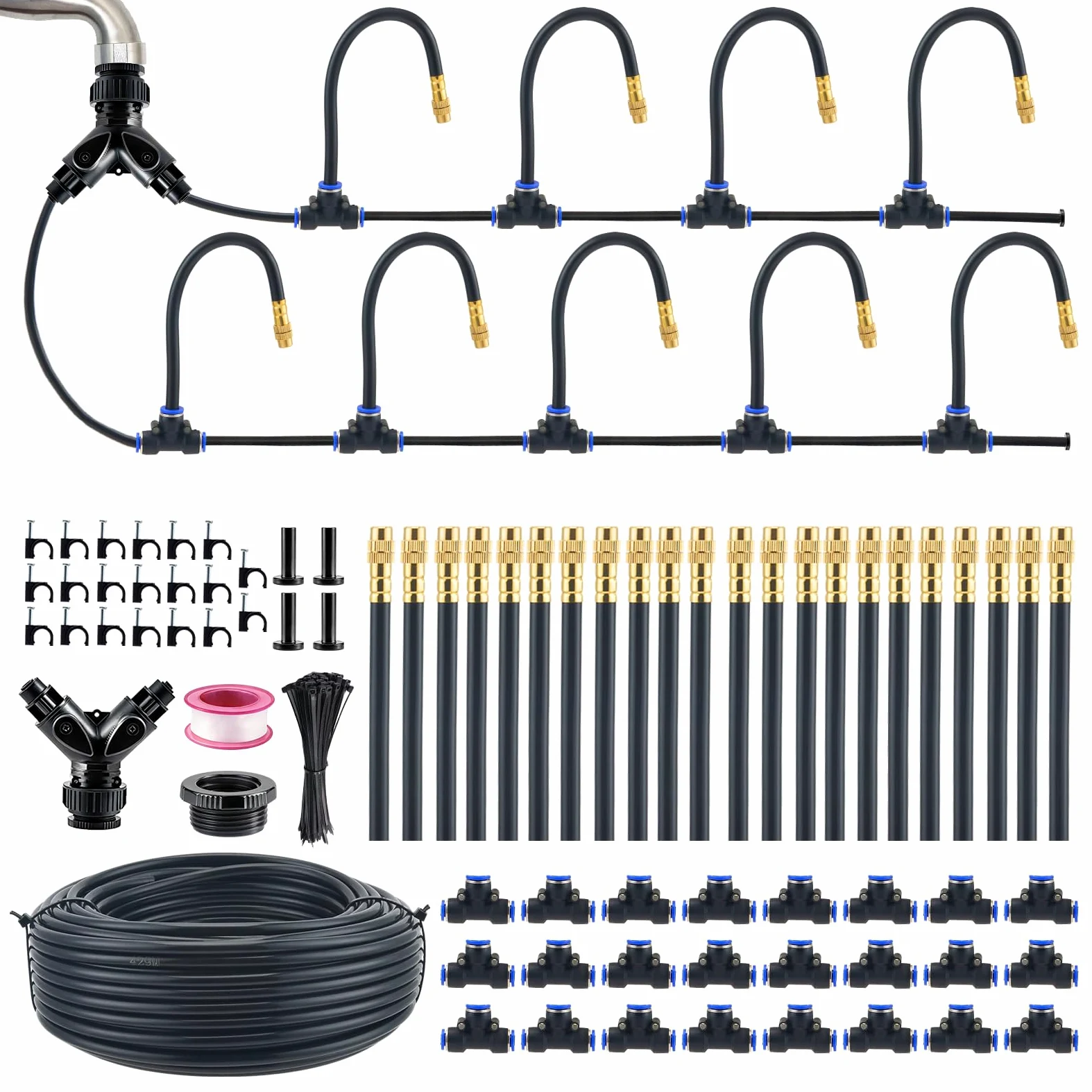 Système d'Irrigation Goutte à Goutte 30M,Irrigation À 360° | Réglage Précis Du Brouillard D'Eau,Installation Facile,Système D'Irrigation Jardin Pour Terrasse,Serre,Jardin Balcon
