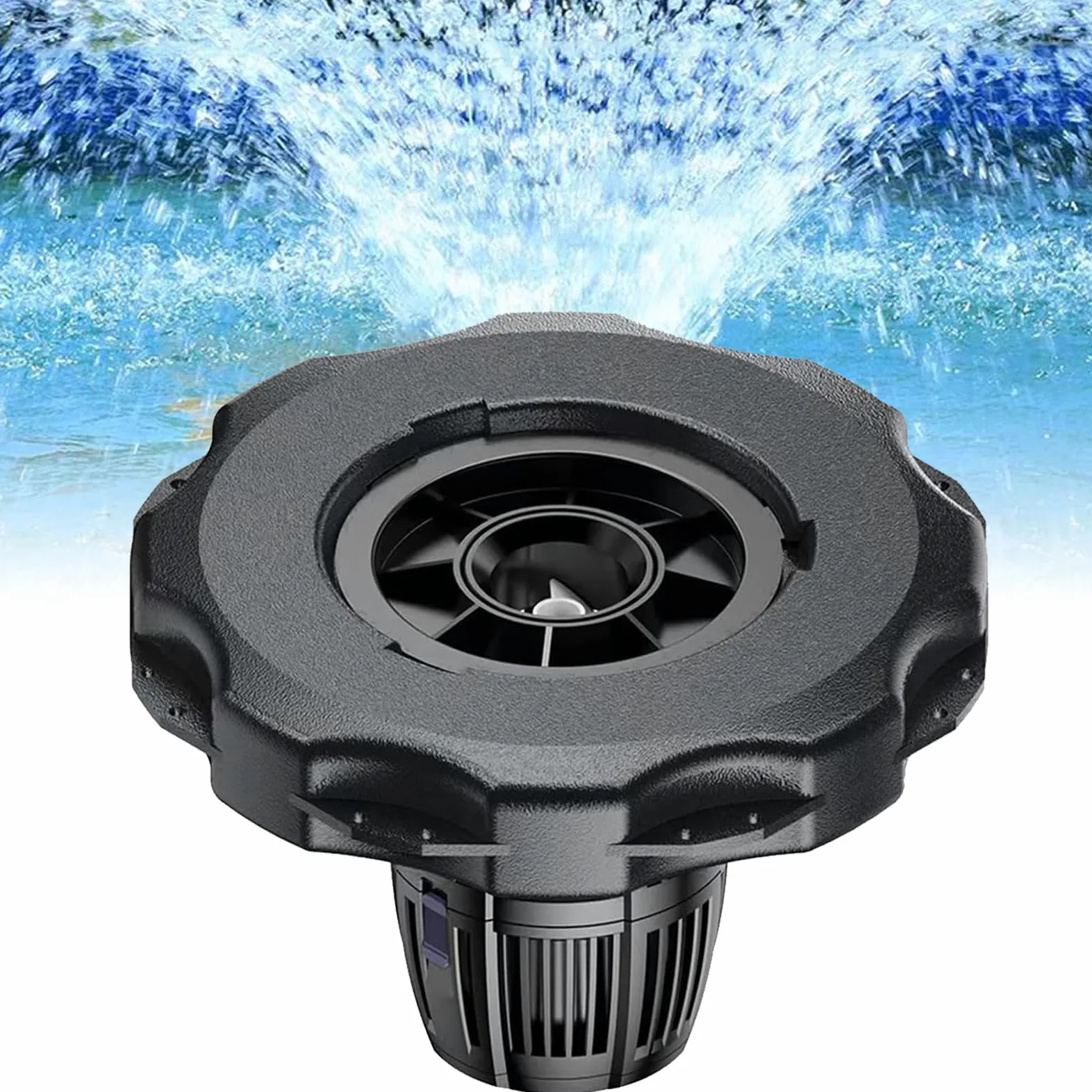 Aérateur de fontaine de bassin pour l'extérieur, pompe flottante avec débit maximal de 20 000 l/h, design économe en énergie pour l'élimination des débris et la purification de l'eau