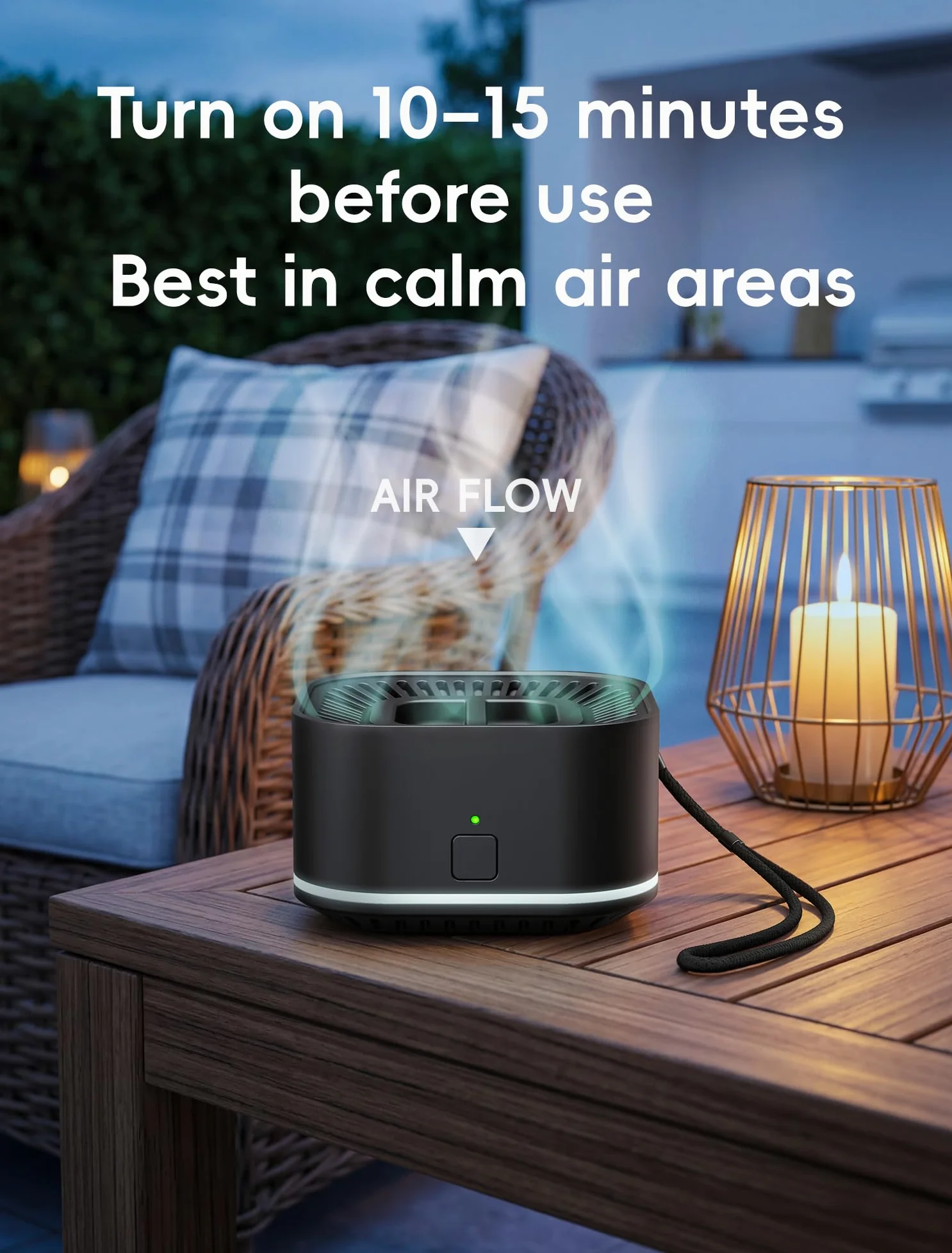 BuggyBands Répulsif anti-moustiques portable pour extérieur et intérieur - Rechargeable - Zone de couverture de 6 m pour le camping, la randonnée, le jardin - Sans danger pour les enfants et les