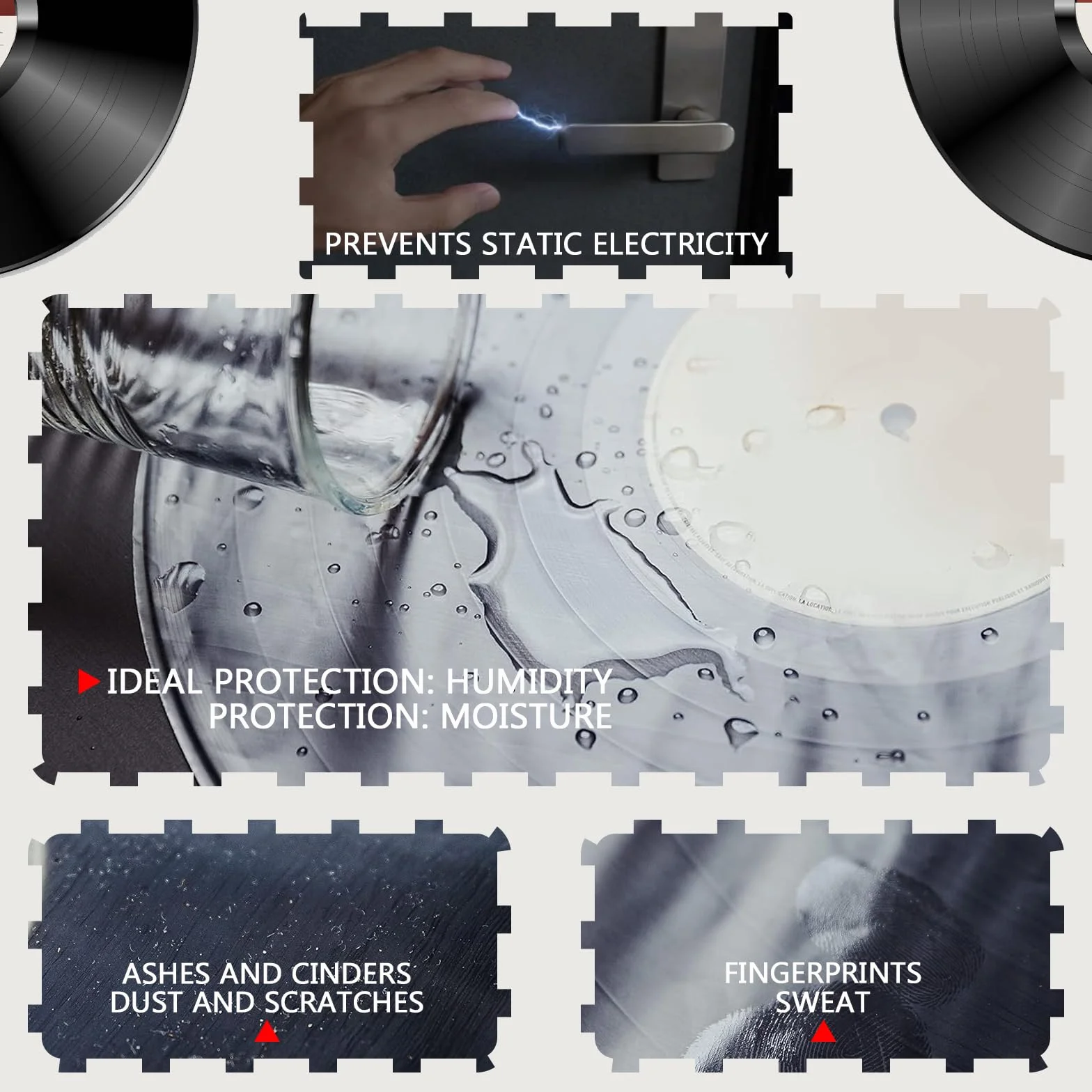 Pochette Vinyle 33 Tours 50 pièces Intérieures Transparentes Antistatique pour Disques 12"