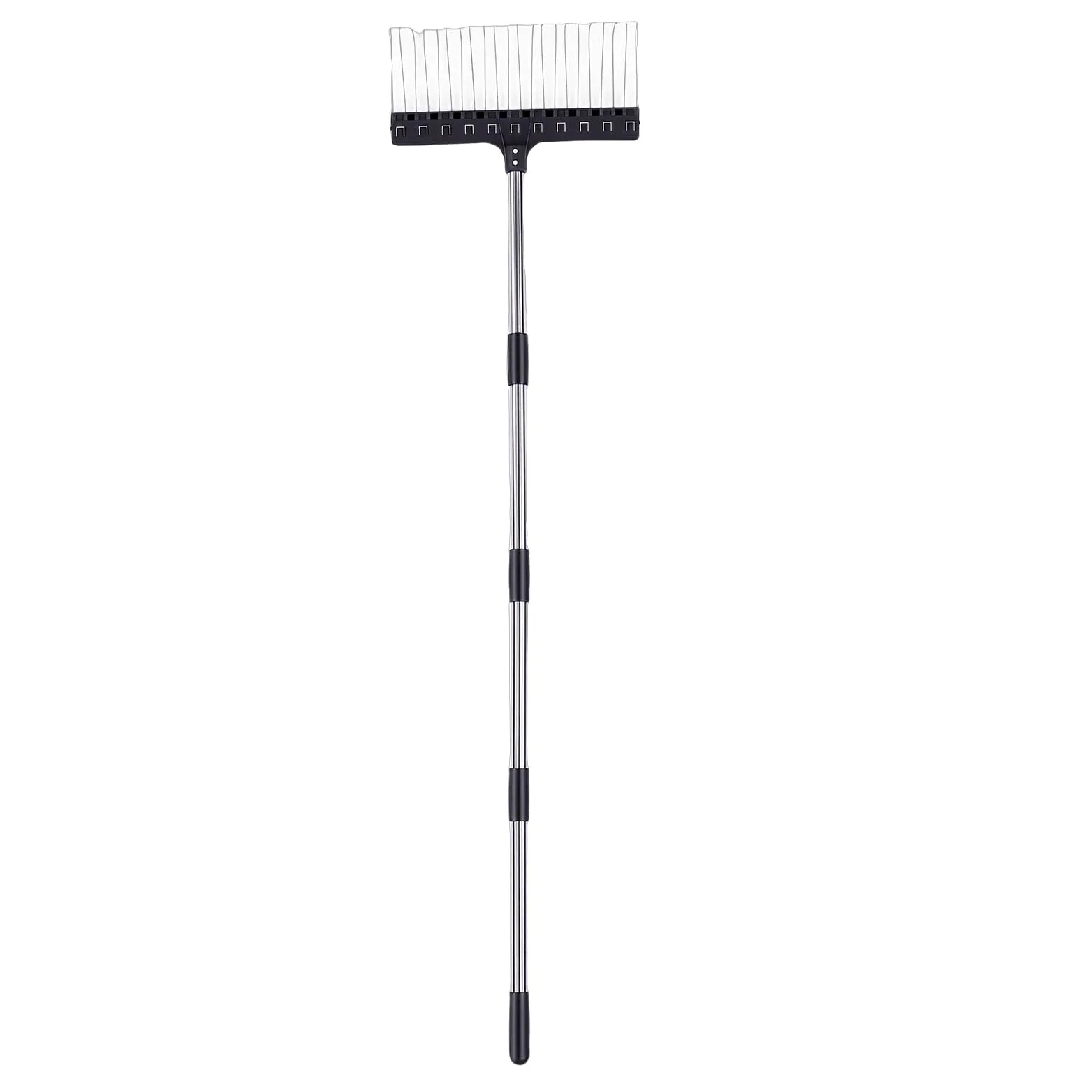 Cocoarm Râteau Jardin 41,5cm Acier Trempé Réglable Noir | Dents flexibles, 4 sections, léger, feuilles, gravier, paillis