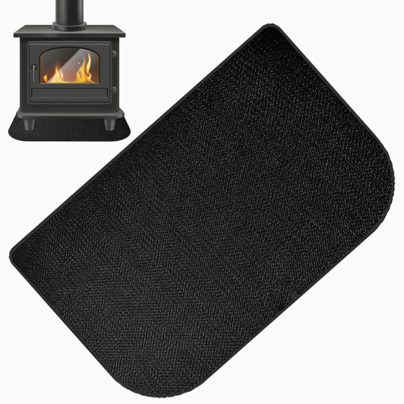 Tapis De Cheminée Ignifuge, Incombustible, Résistant À La Chaleur | Tapis pour Poêle à Bois et Protecteur de Foyer pour Maison Appartement Salle de Classe Salon Camping Barbecue Feu de Camp