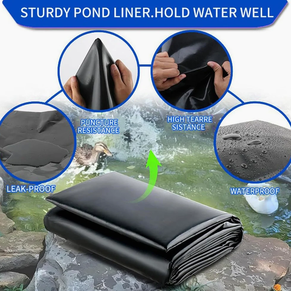 Bassin Poisson Exterieur Jardin，1.0mm-2 Mx5 m Bache Bassin Exterieur, Convient Pour Les Étangs, Les Biotopes,Les Piscines Naturelles，Résistant Aux Uv Et Aux Intempéries i,Accessoires De Jardin Et d'Ét