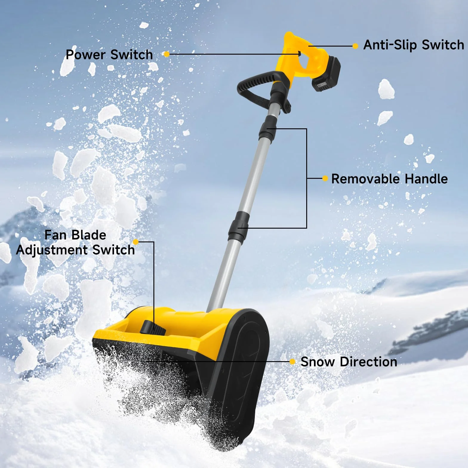 Souffleuse à neige sans fil 20V Max 12,8" large 500W Dewalt compatible