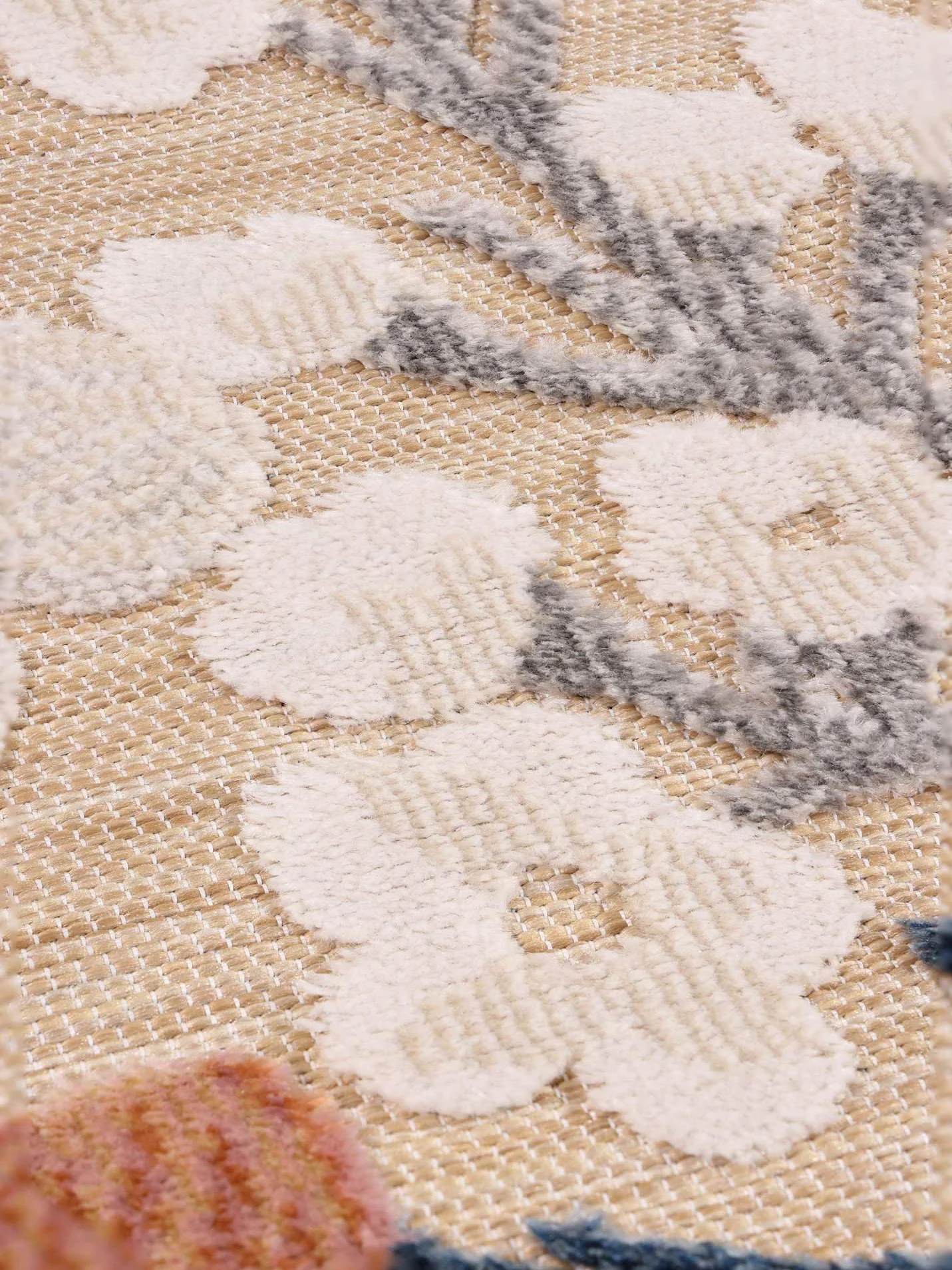 RugVista Cherri Tapis intérieur et extérieur, Rond, Ø 200 cm, Beige/Rose | Modernes, Poil ras, Lavage à la main seulement, Oeko-Tex 100, Résistant aux UV, Salle de séjour, Cuisine, Porch