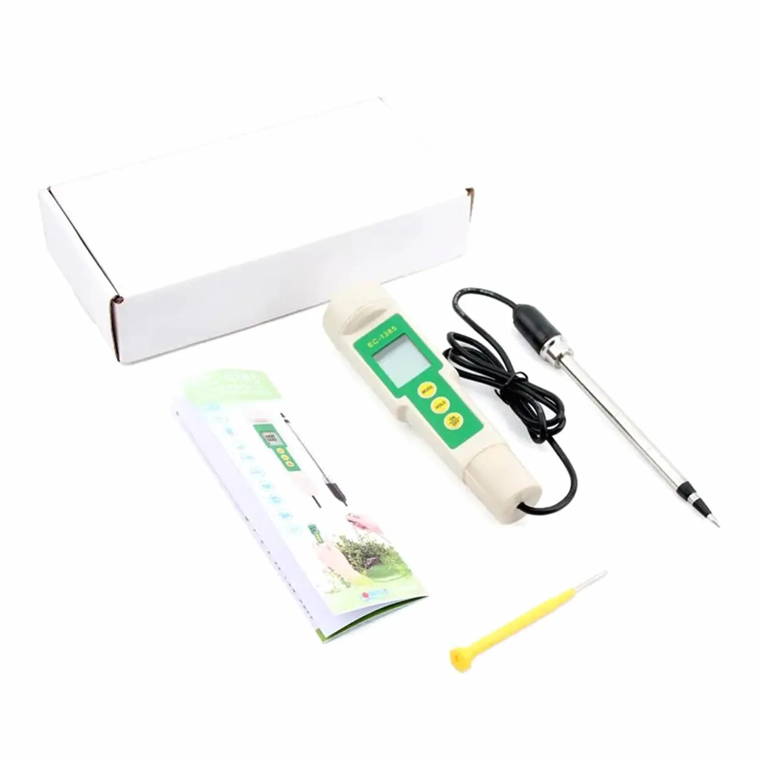 EC-3185 Compteur de Sol étanche EC/TDS/CF Testeur avec sonde for la Culture en Serre, horticole, Le Laboratoire Jardinage, Agriculture