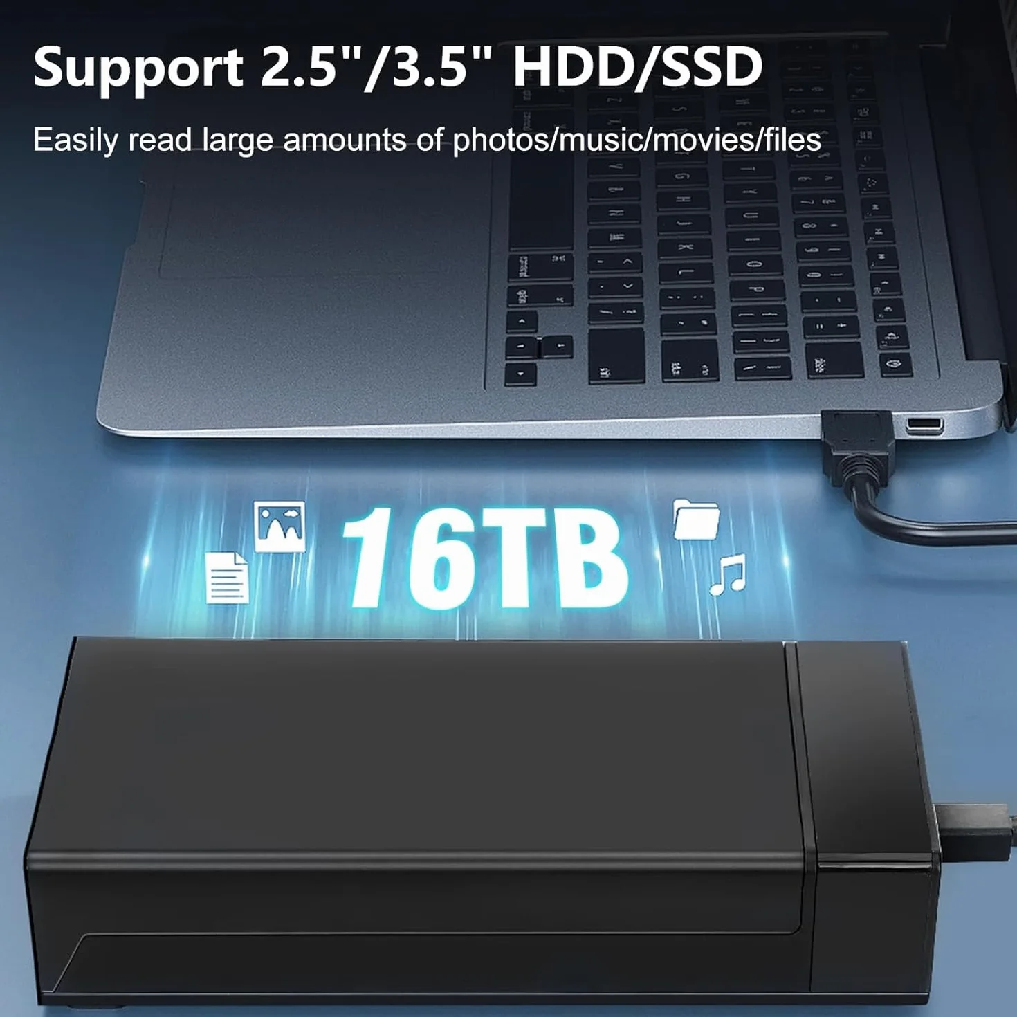 Boîtier de Disque Dur Externe USB 3.0 SATA 3.5" 2.5" 5 Gbps UASP 16 To