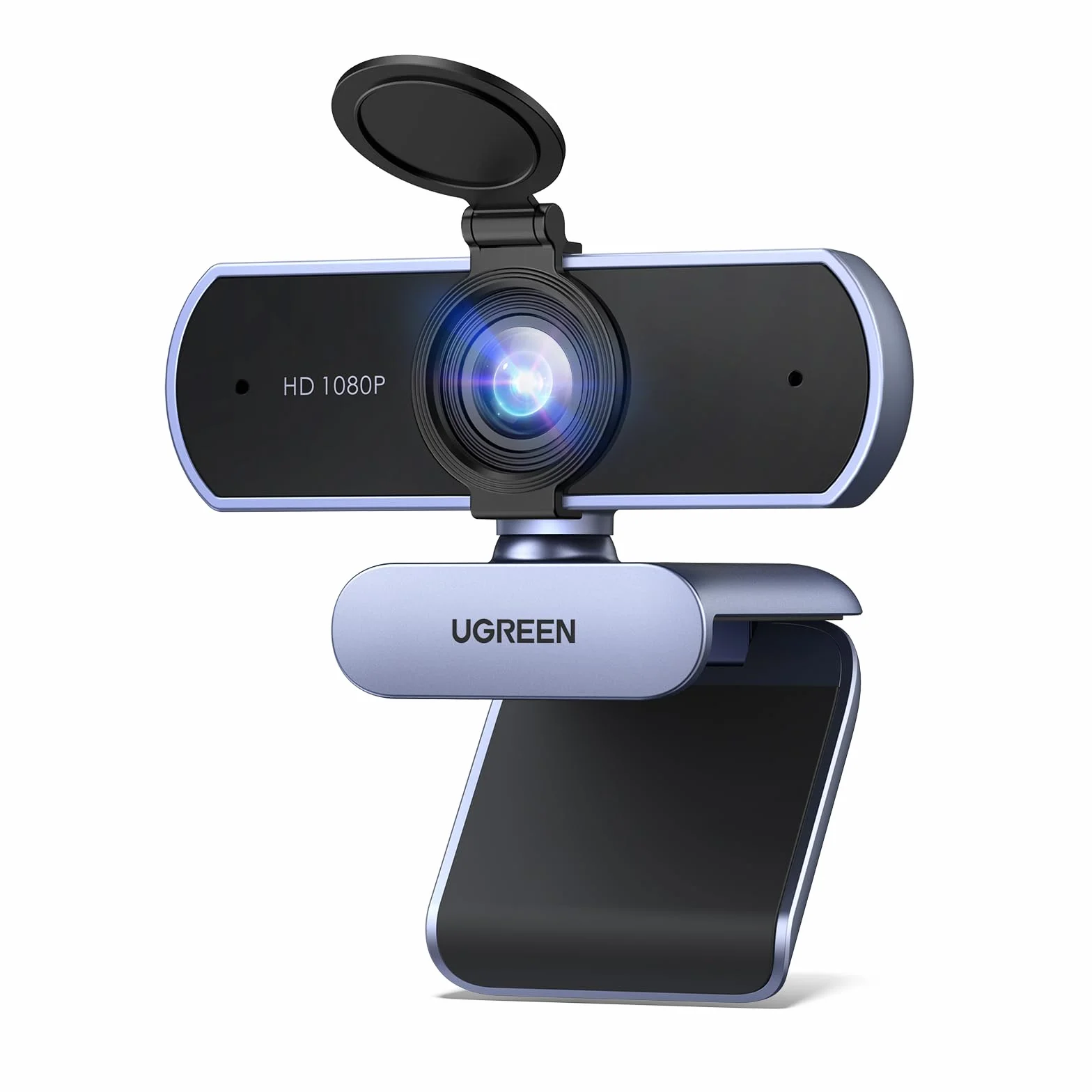 UGREEN Webcam Full HD 1080P 30FPS Caméra USB PC Mise au Point Fixe Deux Micro 360° Rotation Plug Play Windows MacOS Linux