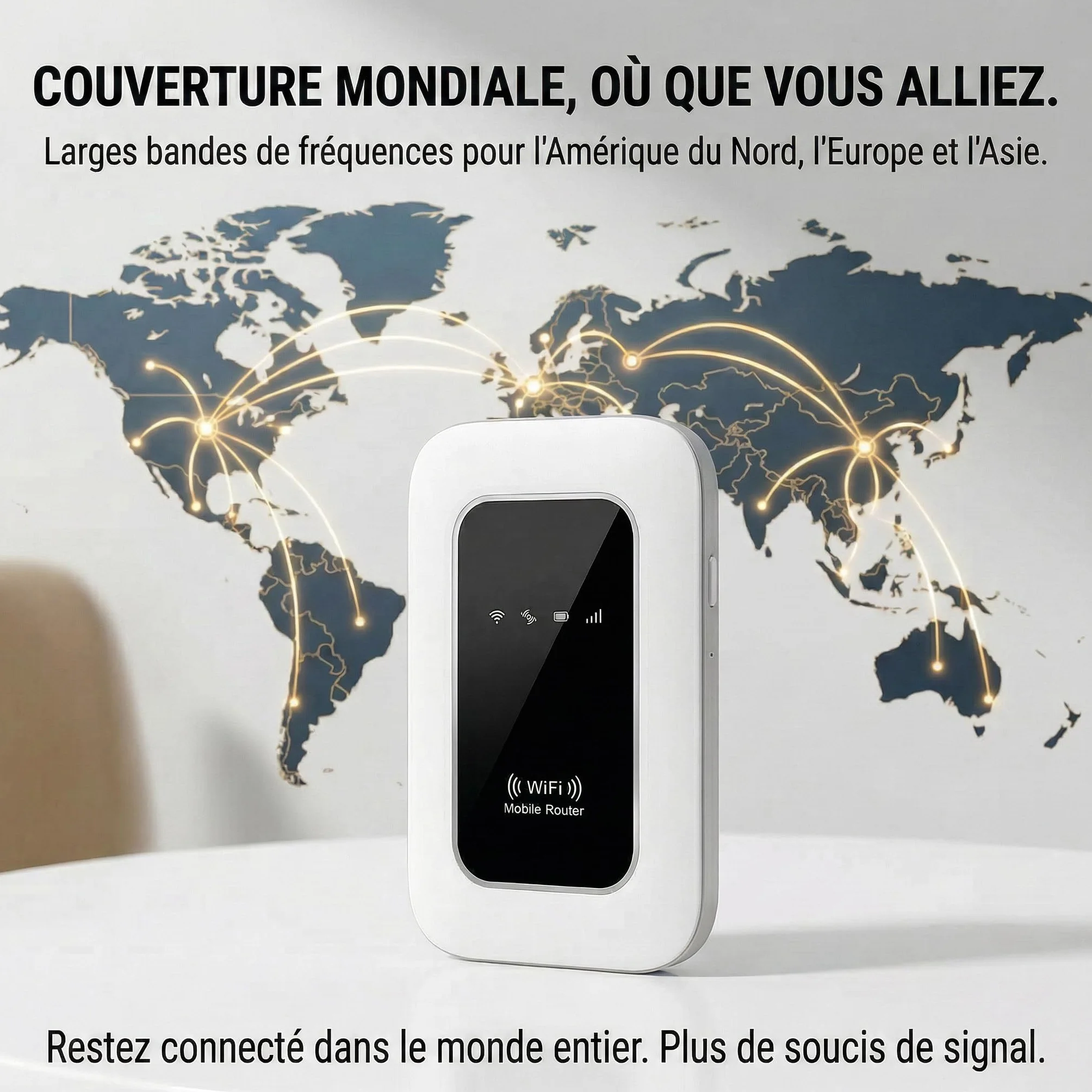 Routeur 5G Portable WiFi 6 Modem Carte SIM Déverrouillé Haut Débit 5G/4G+ Jusqu'à 28 Appareils