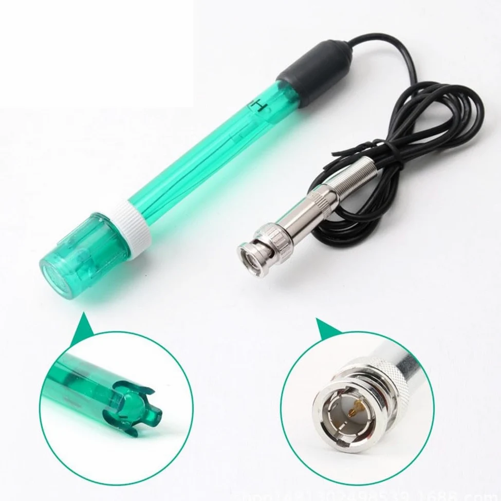 Lecreatekit Sonde de remplacement pH/ORP avec connecteur BNC, plage de 0–14 pH, câble de 300 cm, corps en ABS, pour laboratoire, aquarium et test en hydroponie