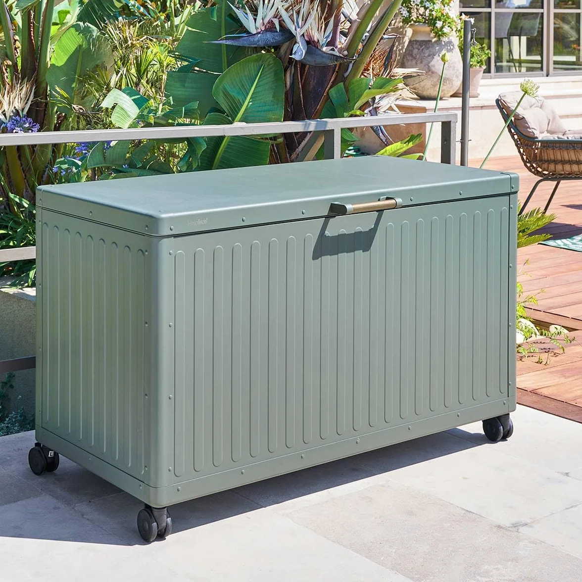 Coffre de Rangement Extérieur Edenio 510L Acier Galvanisé Aluminium Étanche Mobile Jardin Balcon