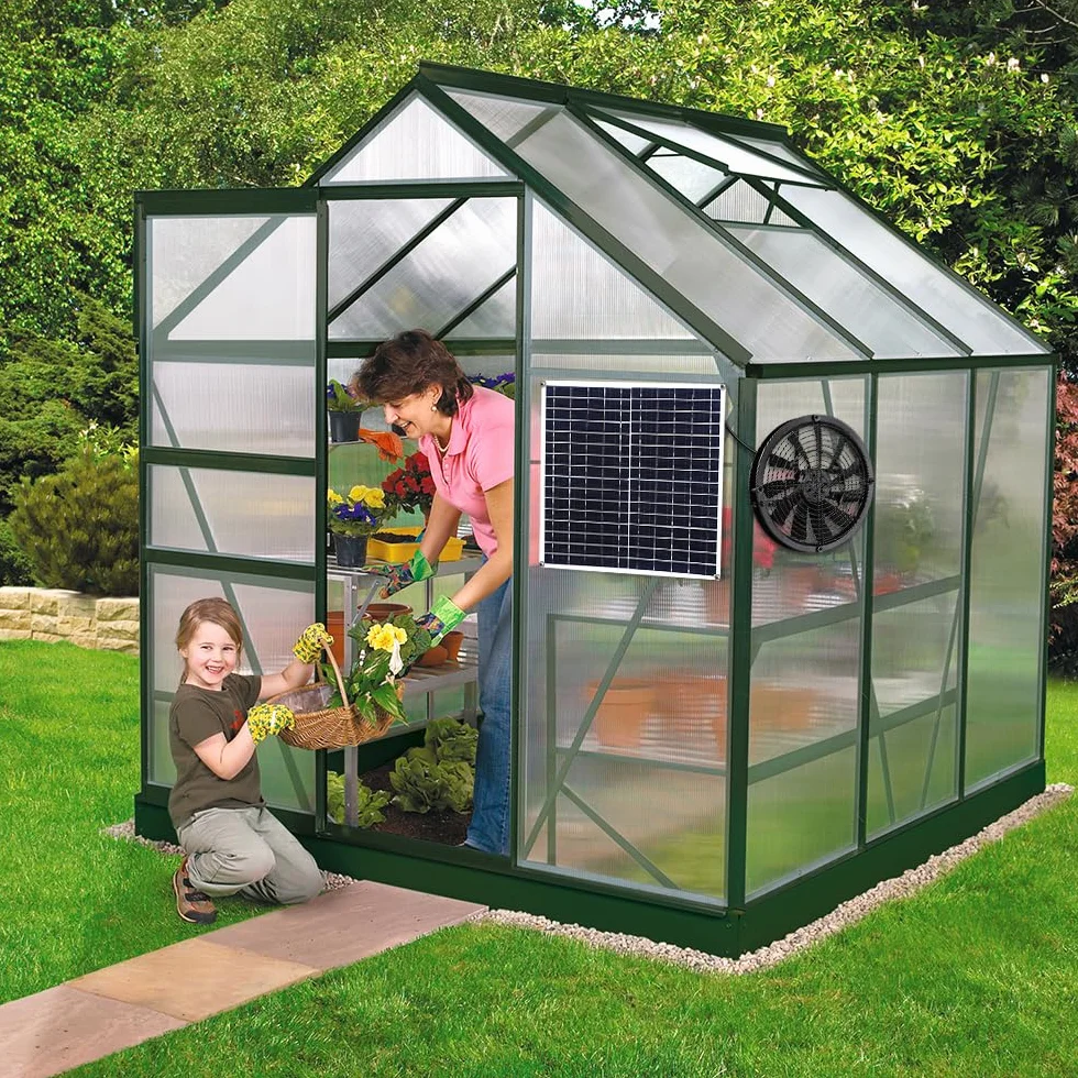 Ventilateur solaire 20 W résistant aux intempéries CC pour poulaillers serres hangars