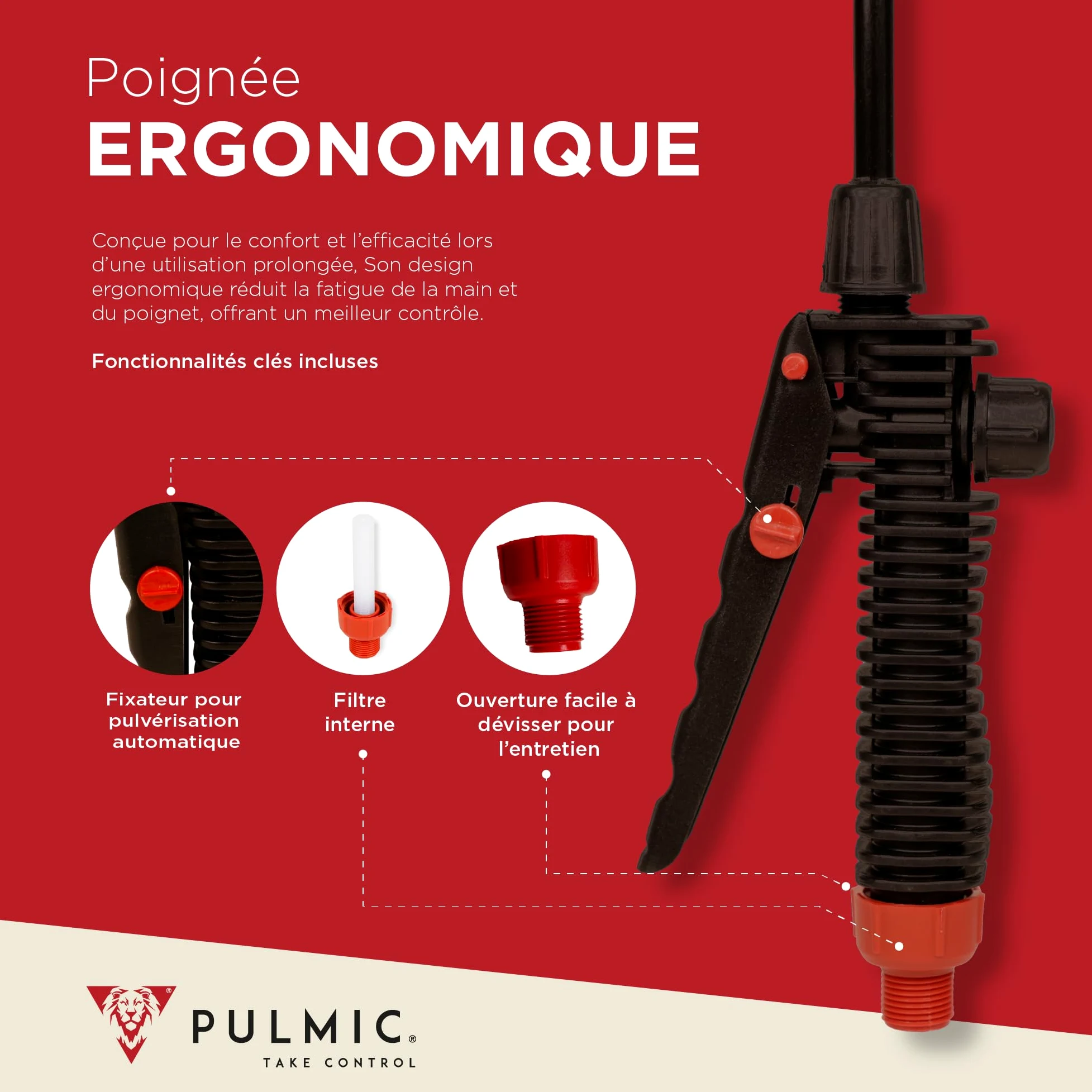 Pulmic Raptor 16 Advance Pulvérisateur à Dos pour pelouse et Jardin, pulvérisateur Manuel pour Mauvaises Herbes, Pompe Manuelle avec Faible Usure, pulvérisateur à Sac à Dos de 10l