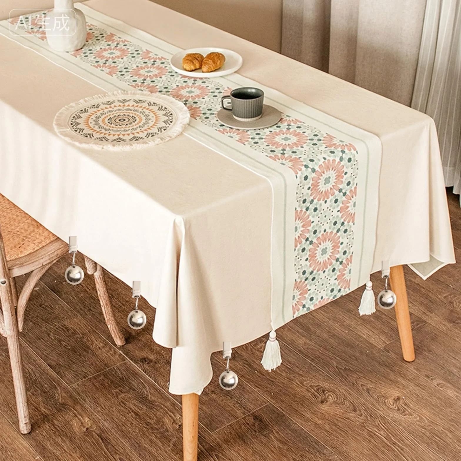 Poids pour Nappe résistants Lot de 8, Billes en Acier Inoxydable avec Clip antirouille pour Tables d'extérieur