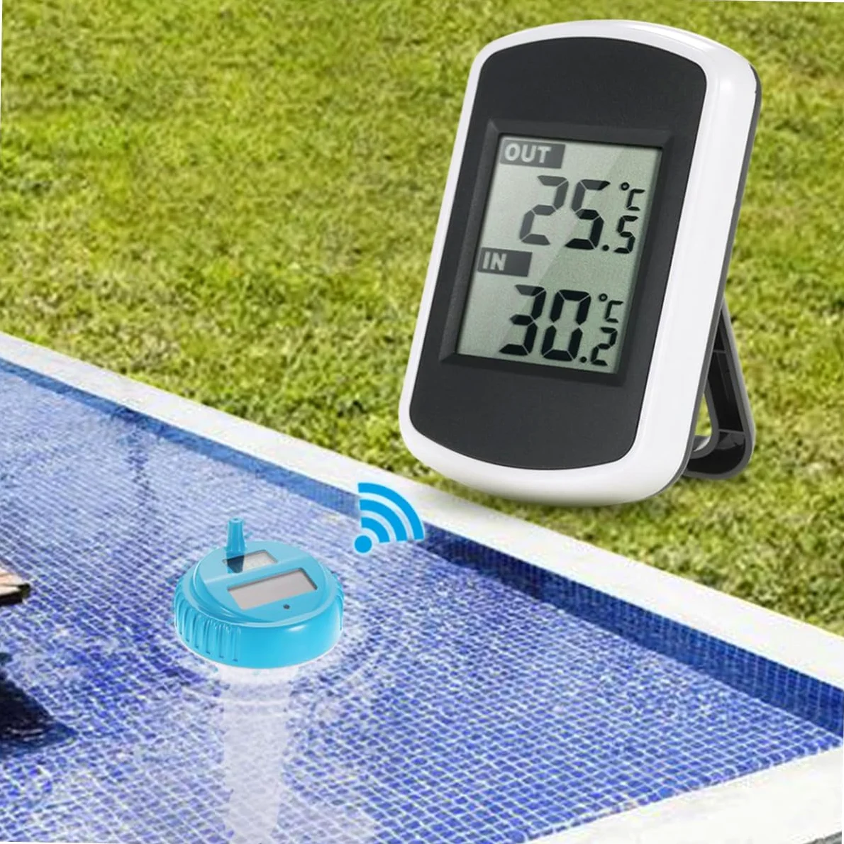 PartyKindom Thermomètre à Eau Flottant Sans Fil Pour Piscine Et Spa Moniteur De Température De Eau Thermomètre Numérique