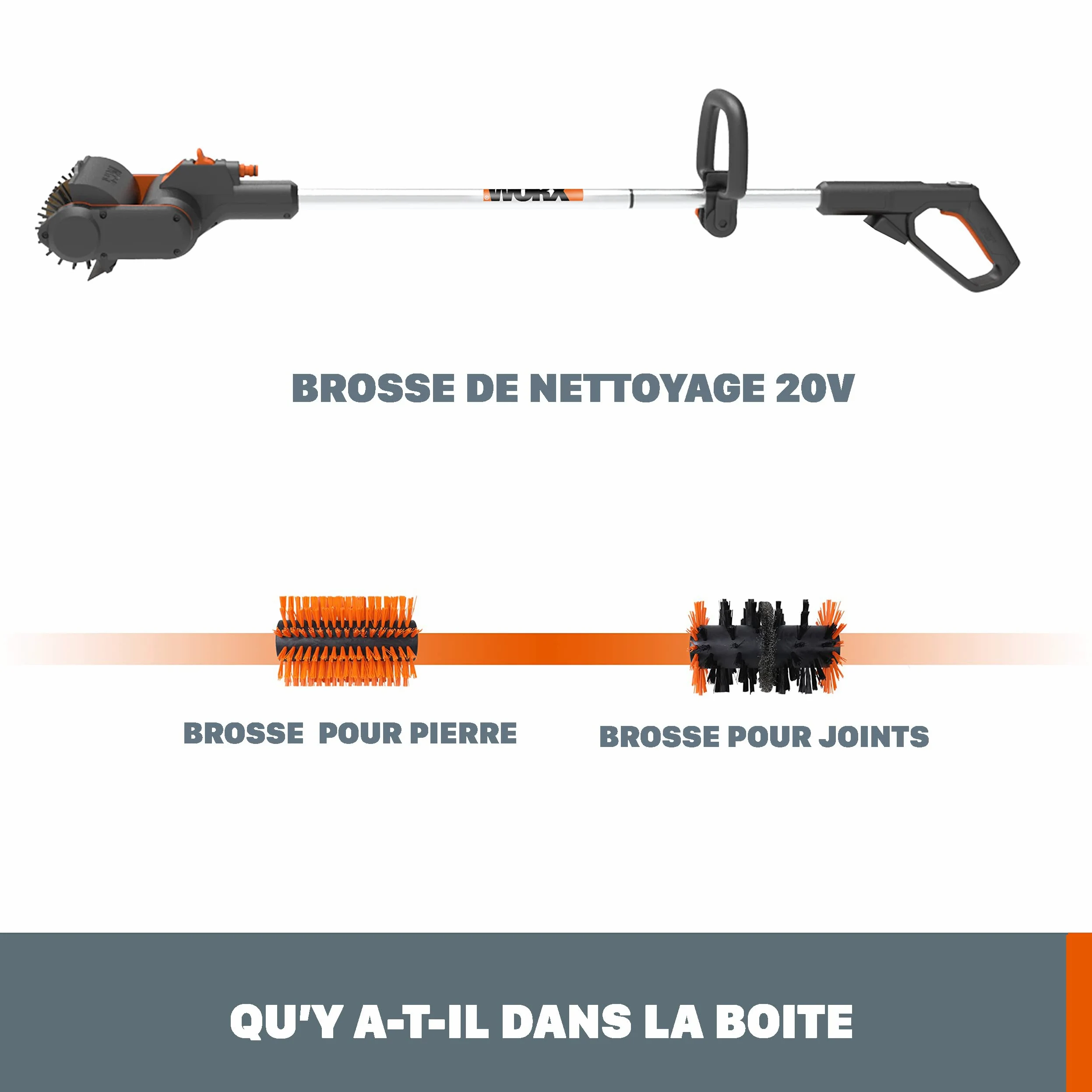 WORX Brosse de Nettoyage sans Fil 20V WG441E.9
