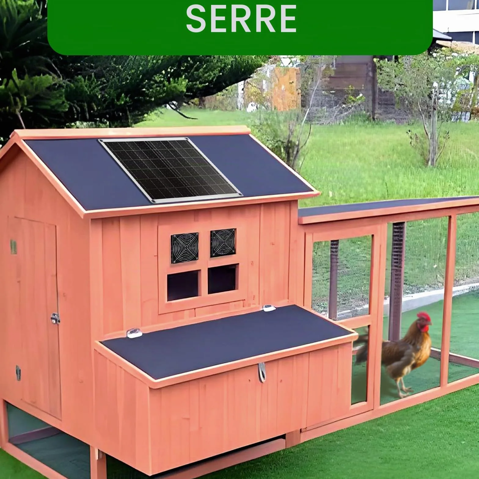 Ventilateur solaire 15W IP67 étanche double ventilateur pour poulailler serre cabane jardin