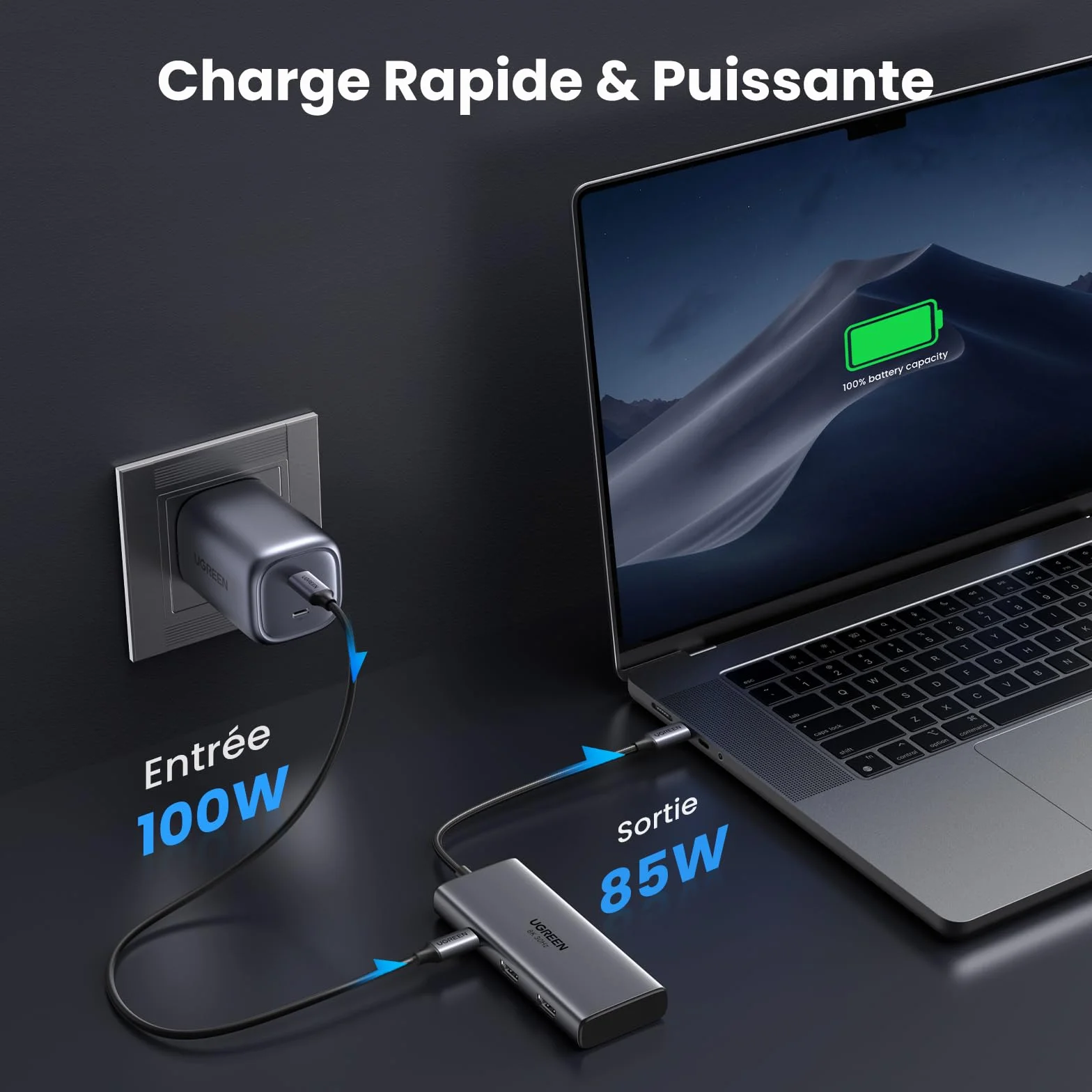 UGREEN Revodok 206 Hub USB C Dual HDMI 4K60Hz 8K30Hz PD 100W Charge Multiports 5Gbps 6 en 1 Docking Station